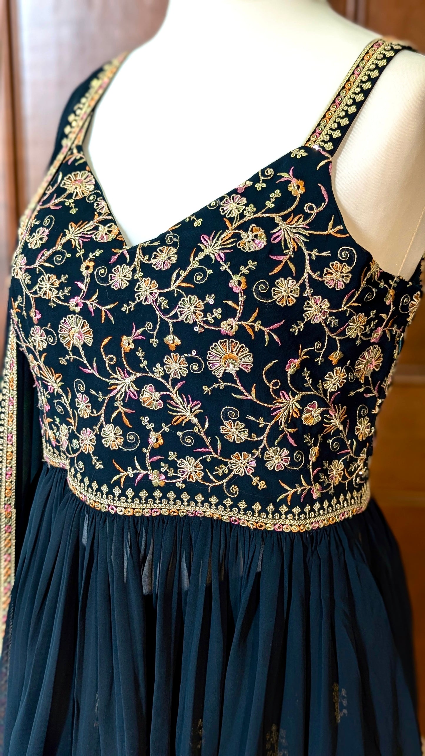 Dark Green Peplum Sharara Set (10-12)