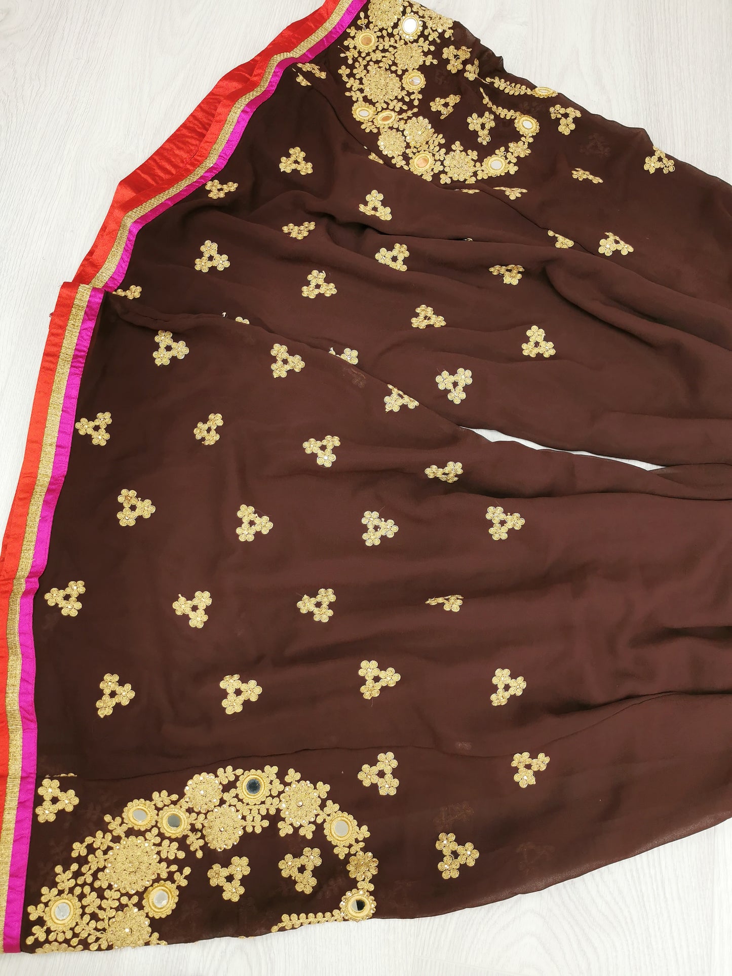 Embroidered Palazzo Pant Suit Semi Stitched