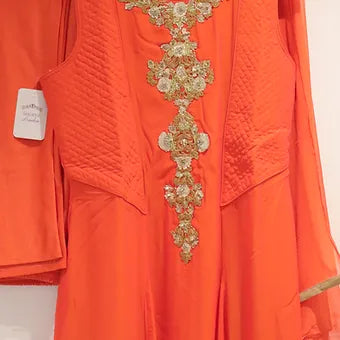 Orange Mesh Back Gown (12-14)