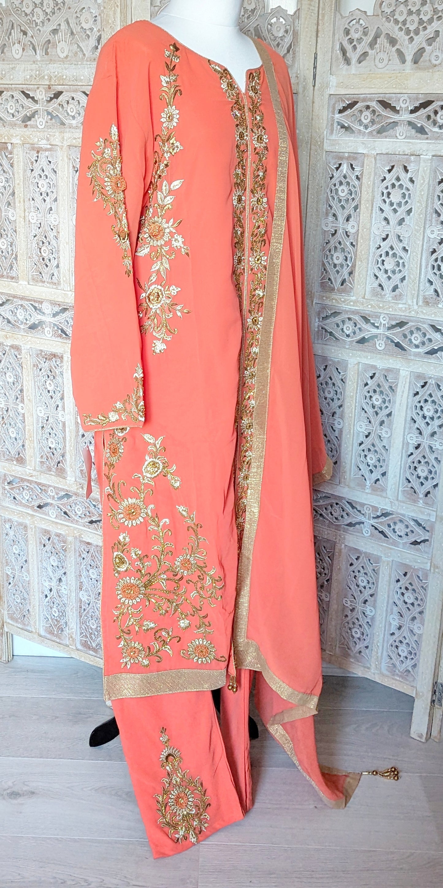 Coral Salwar Kameez (24-26)