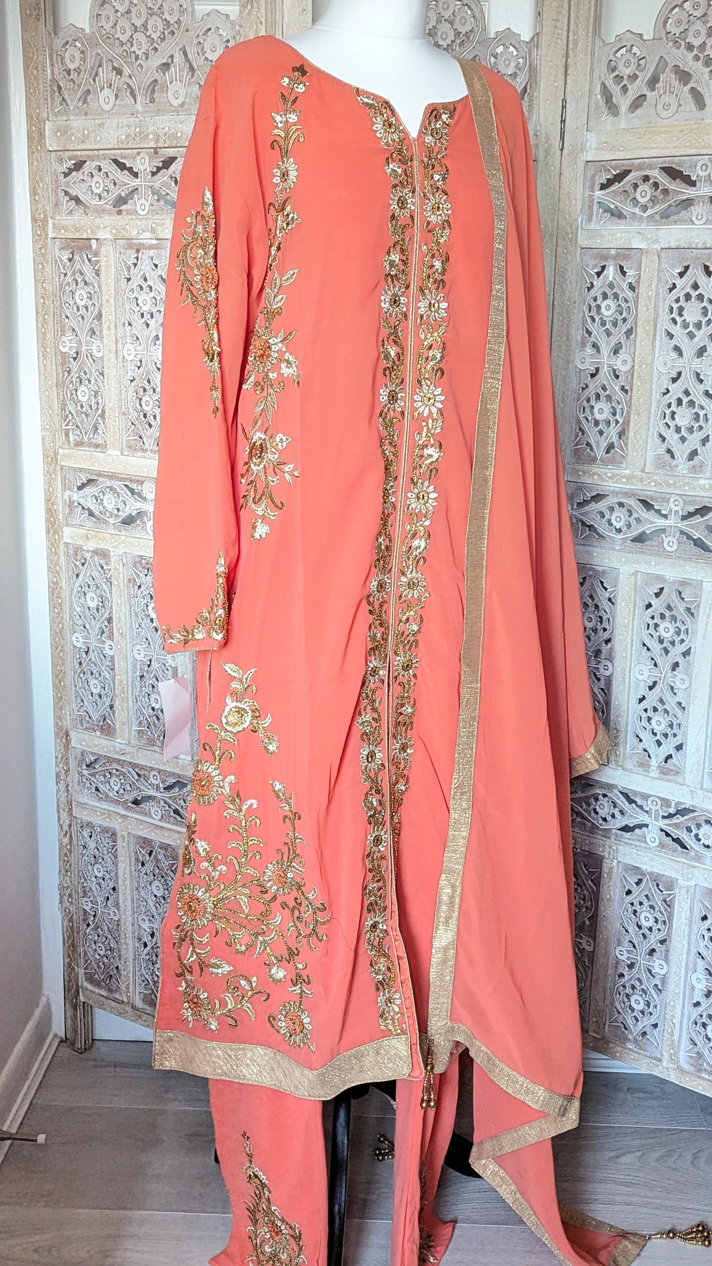 Coral Salwar Kameez (24-26)