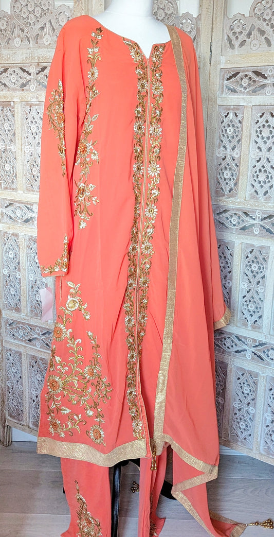 Coral Salwar Kameez (24-26)