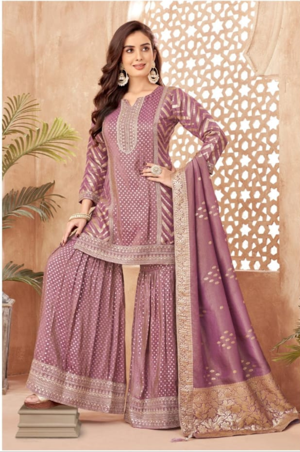 Dusky Lilac Gharara Set (8-10)