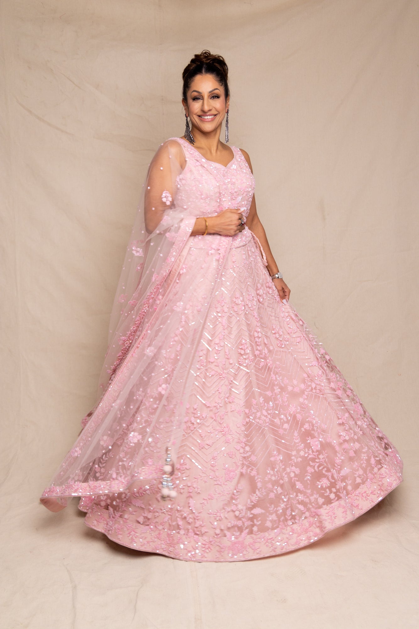 The Apprentice UK Raj Chohan in Sherni London Pink Lehenga