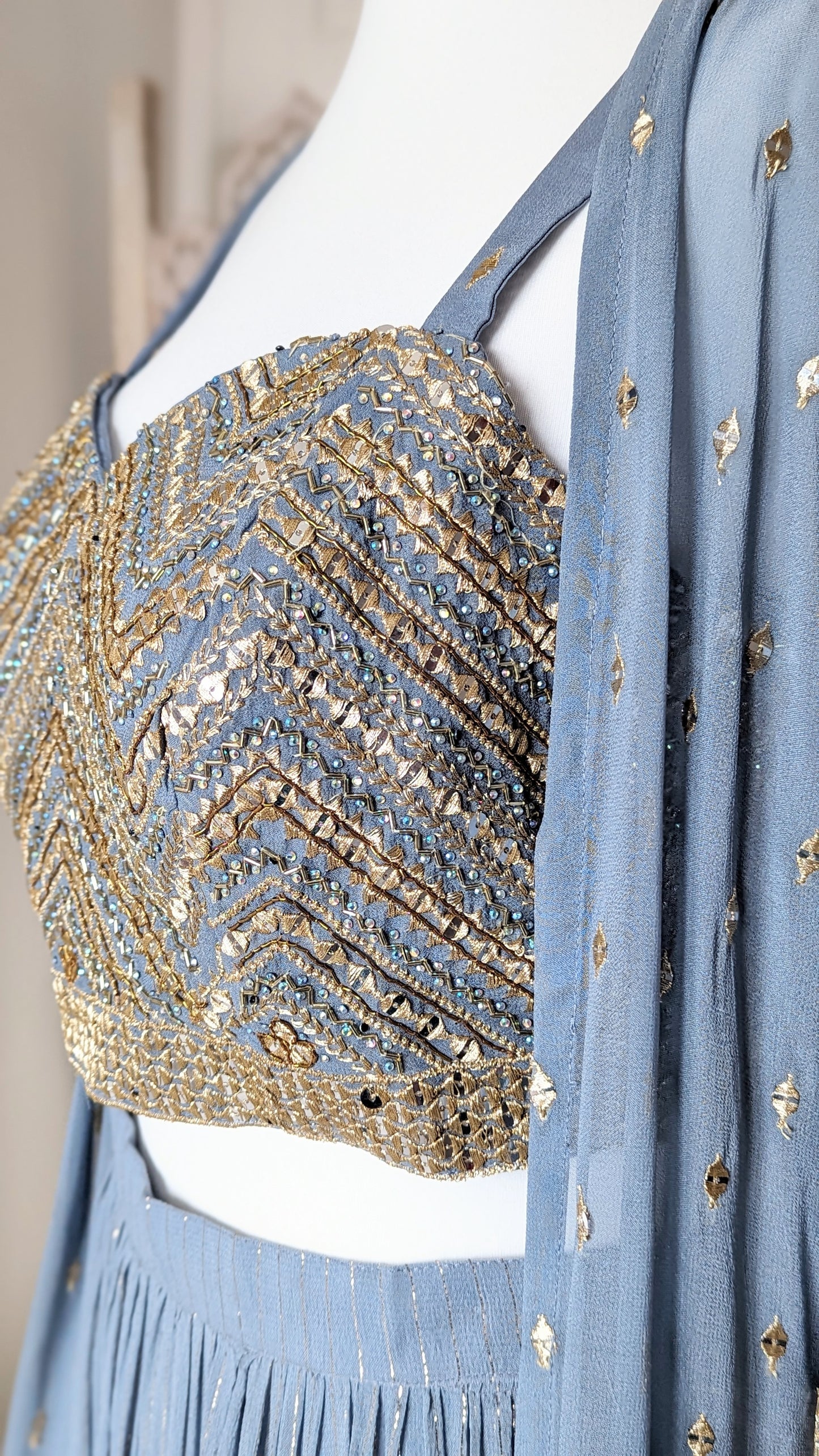 Crop-Top Sharara with Embroidered Jacket (12-14)