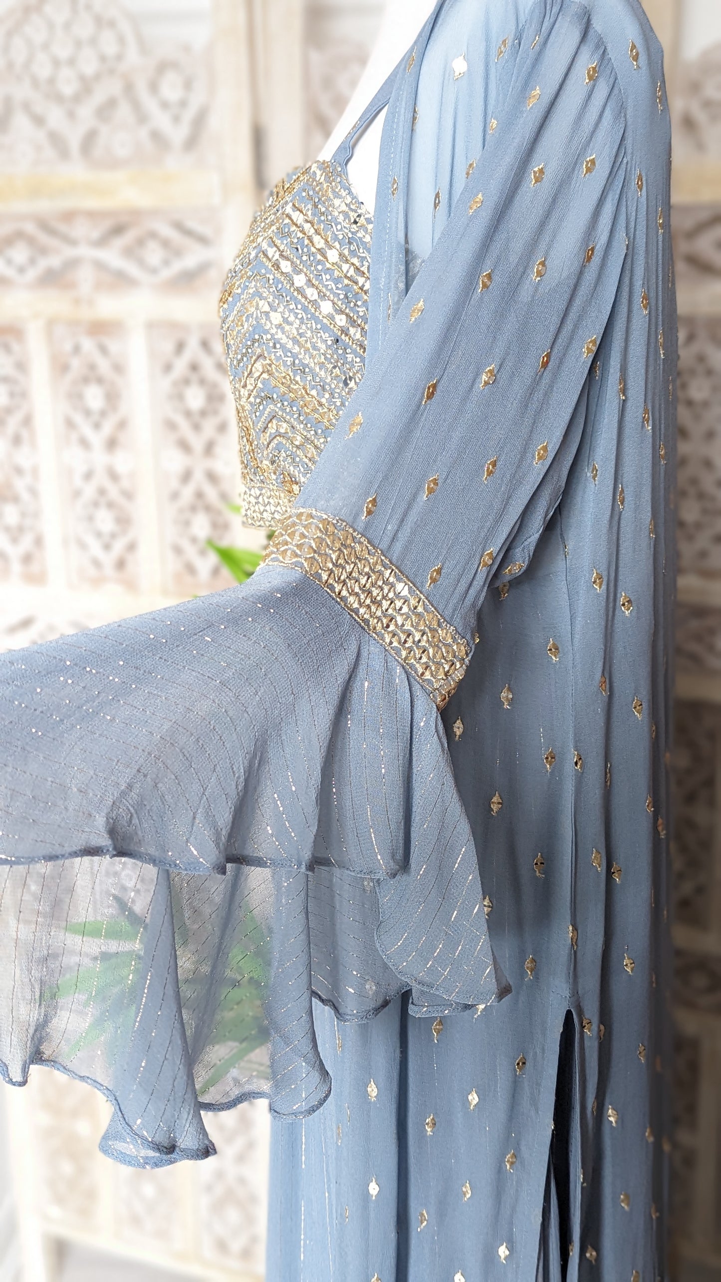 Crop-Top Sharara with Embroidered Jacket (12-14)