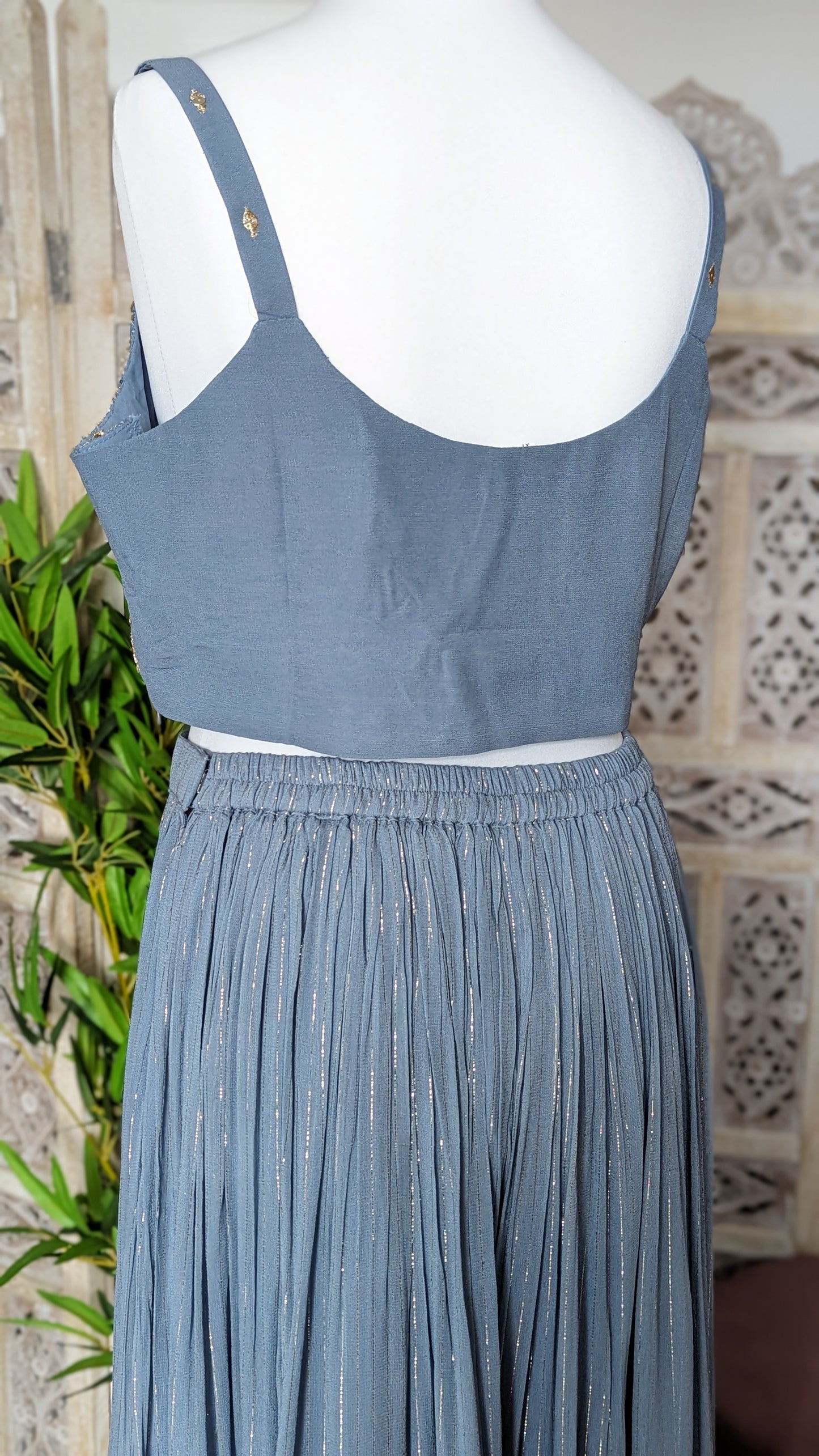 Crop-Top Sharara with Embroidered Jacket (12-14)