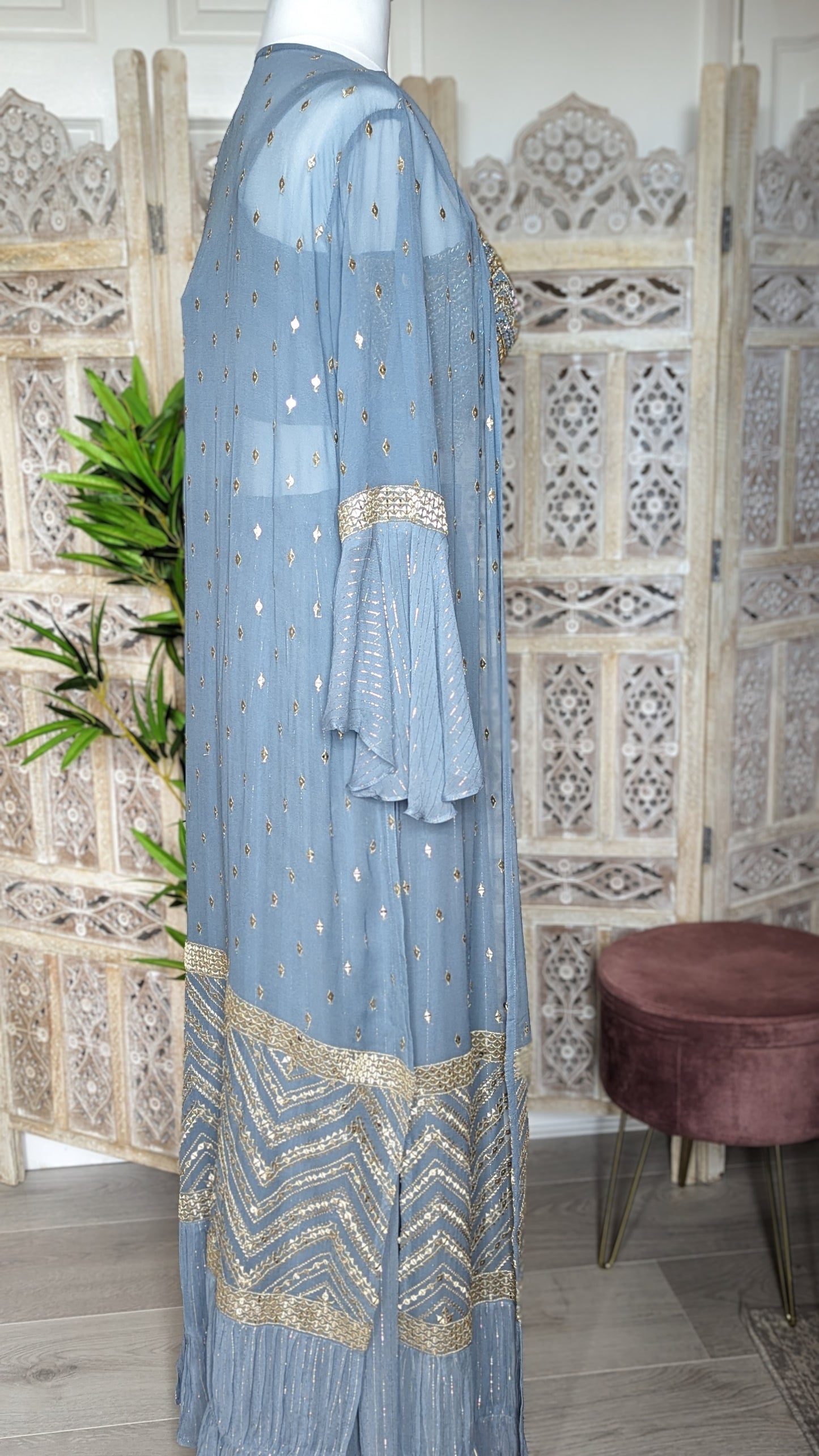 Crop-Top Sharara with Embroidered Jacket (12-14)