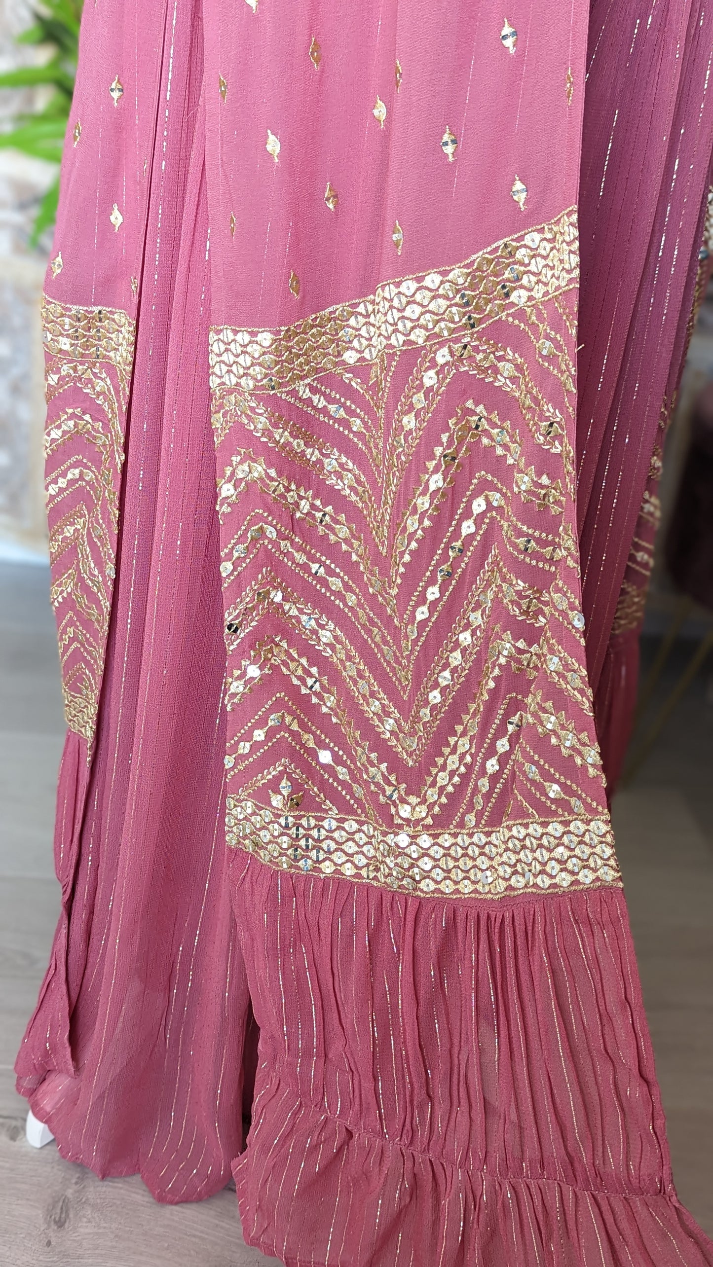Crop-Top Sharara with Embroidered Jacket (12-14)