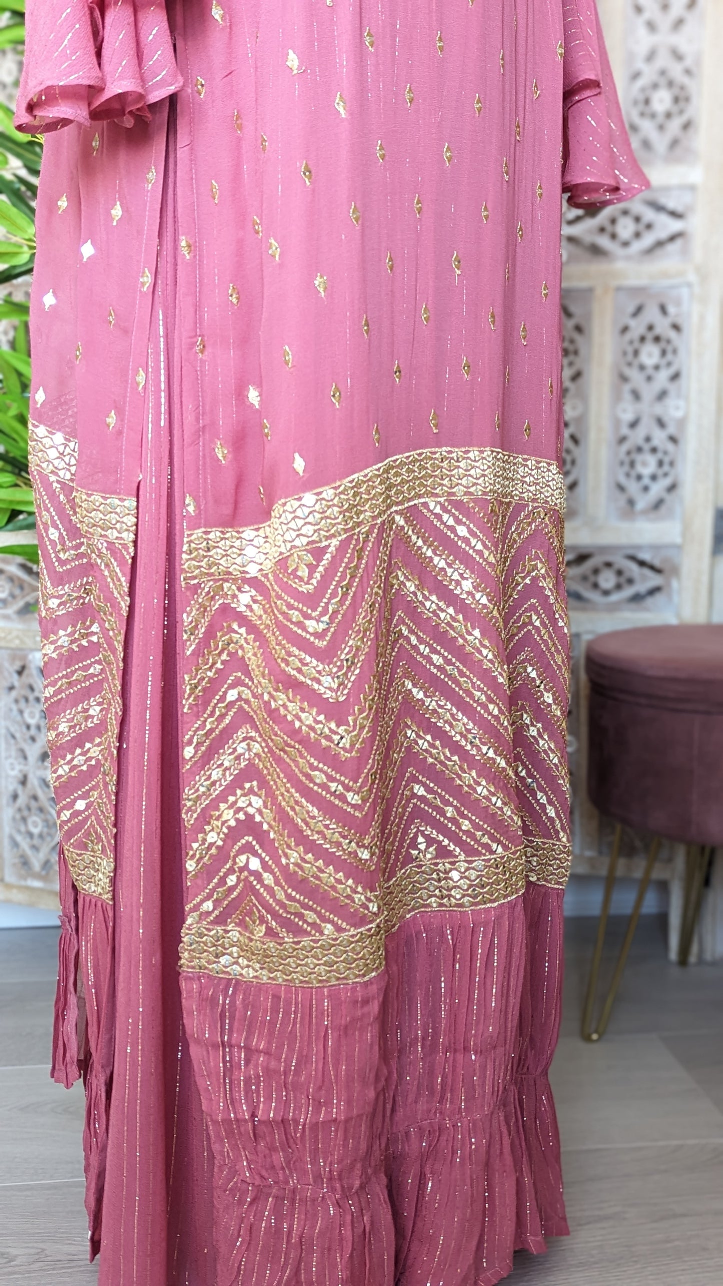 Crop-Top Sharara with Embroidered Jacket (12-14)