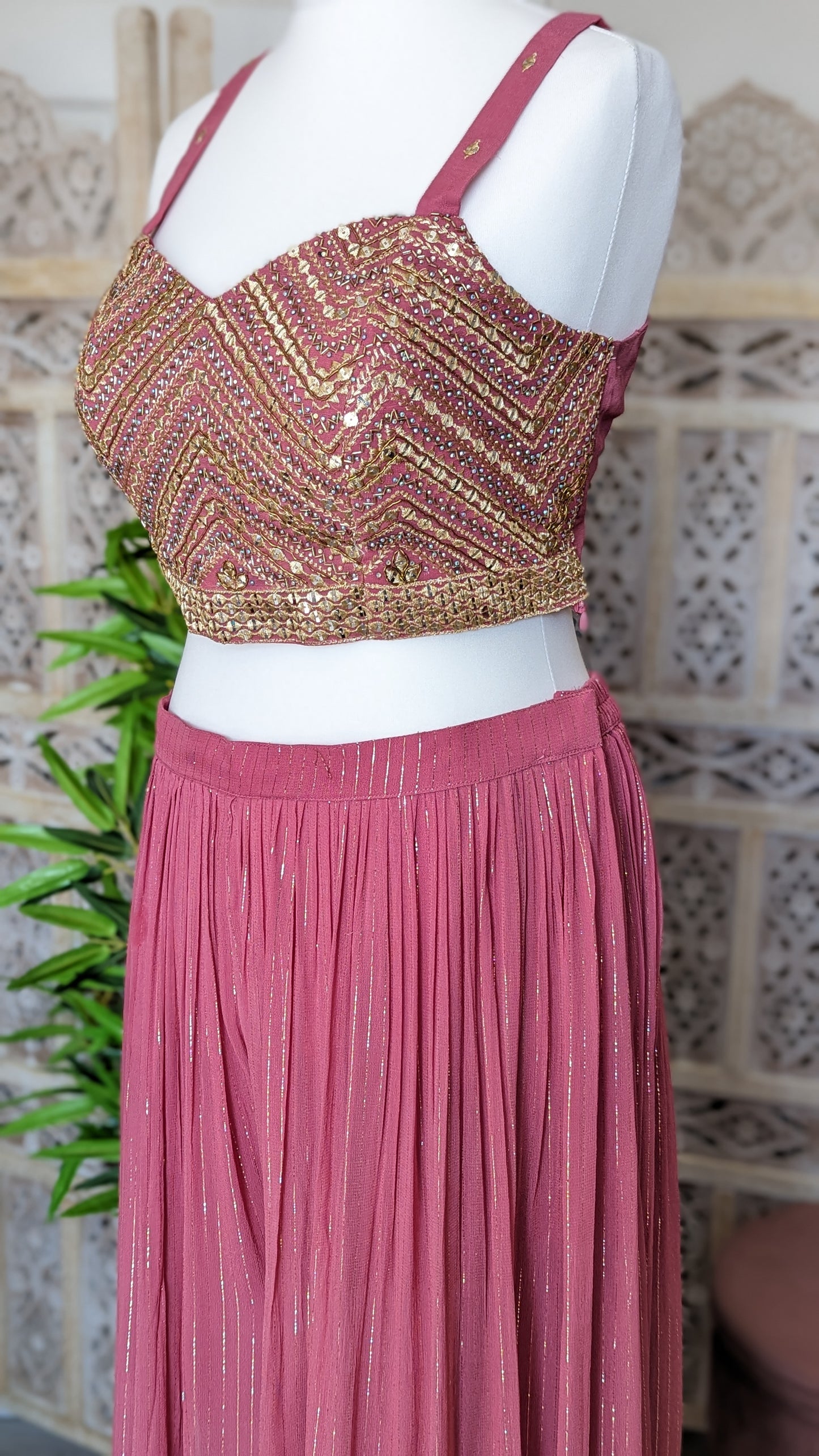 Crop-Top Sharara with Embroidered Jacket (12-14)