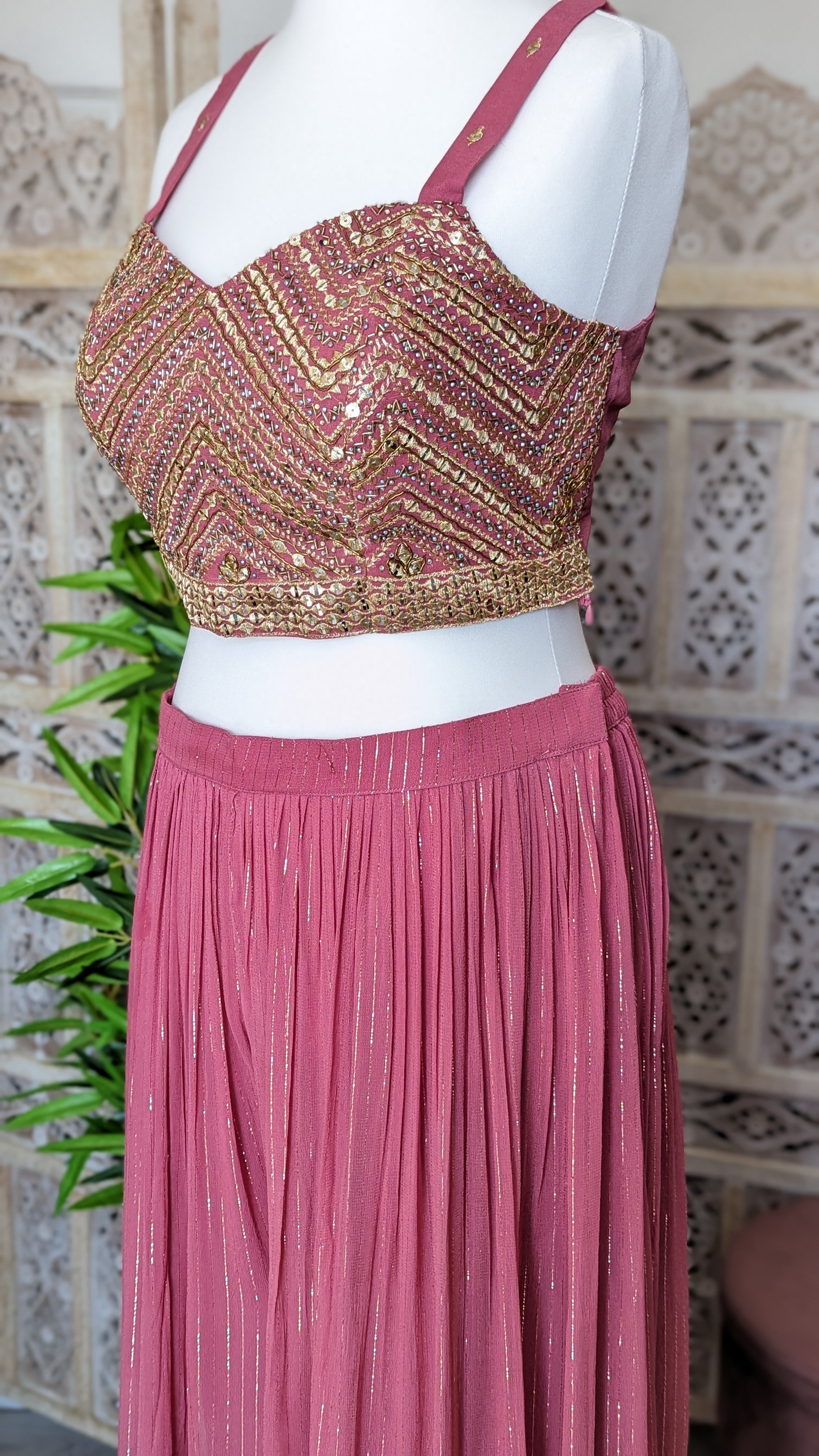 Crop-Top Sharara with Embroidered Jacket (12-14)