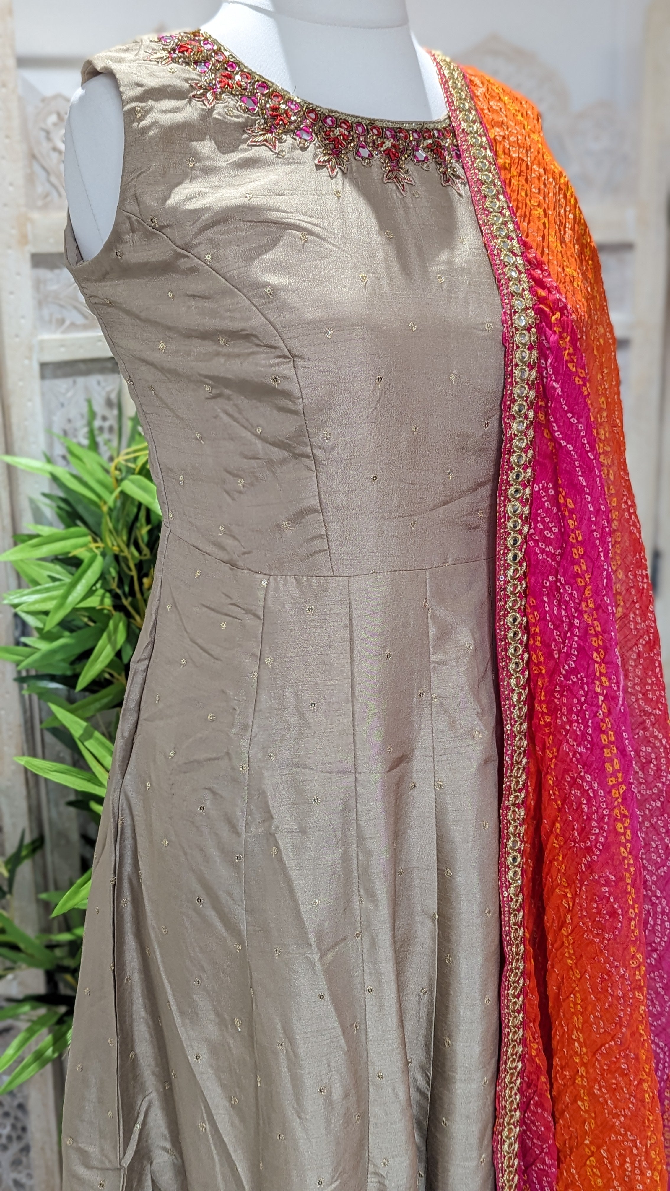 One piece long on sale dress with dupatta