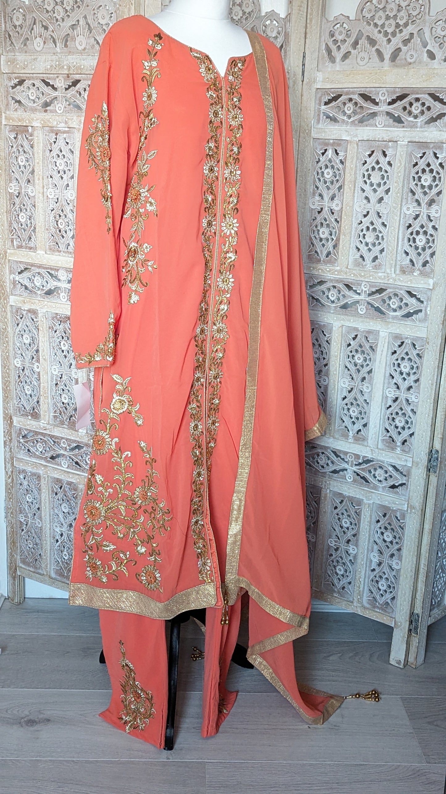 Coral Salwar Kameez (24-26)