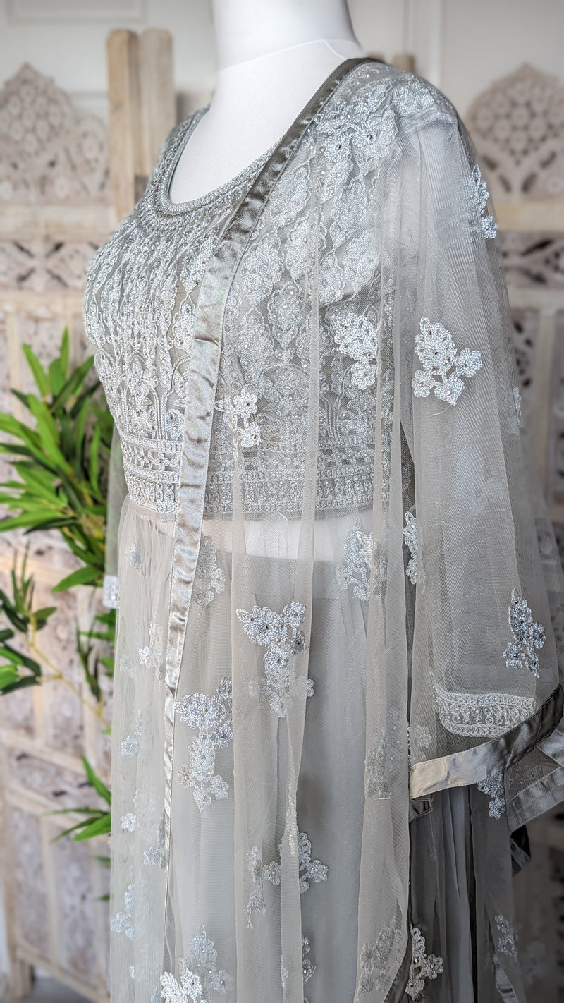 Silver Palazzo with Half Lining size 12-14 (bust 42")