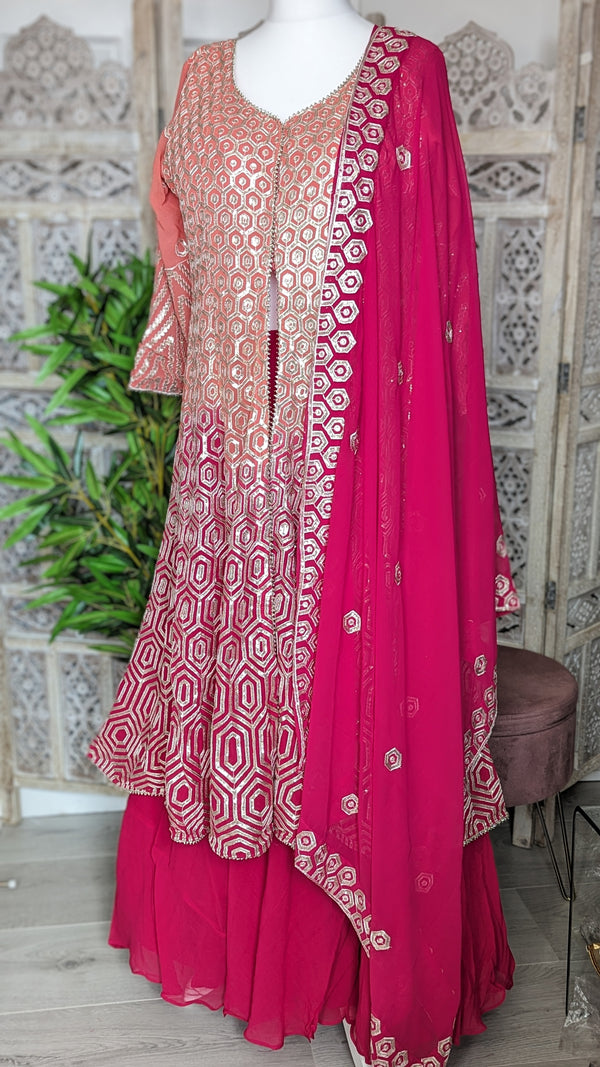 Two-tone Jacket lehenga size 14-16 (bust 44")