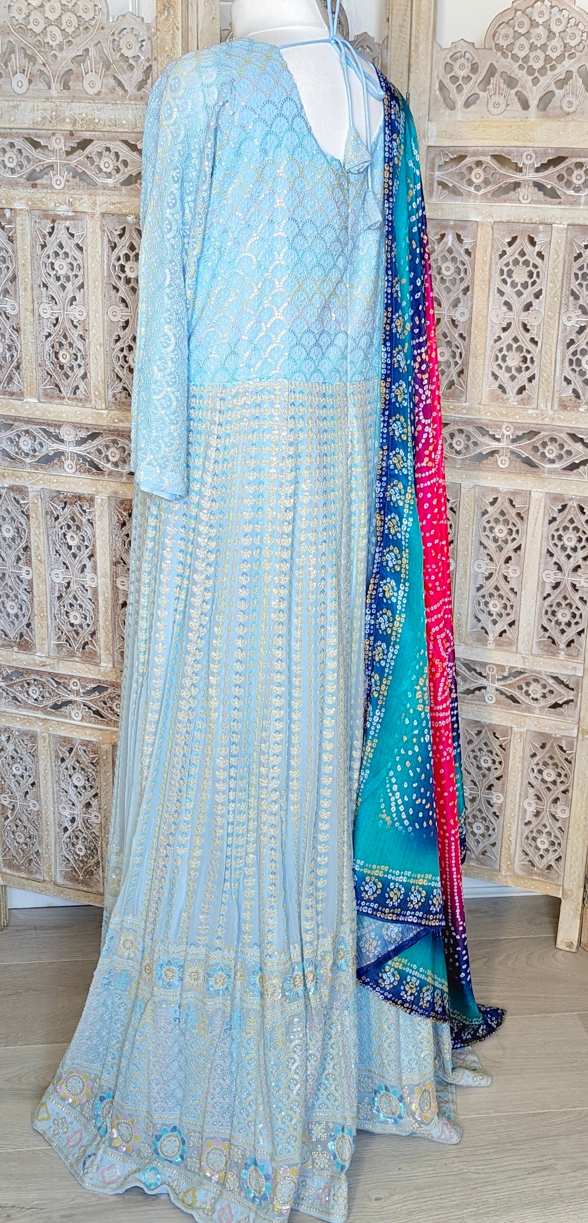 Threadwork & Bandhani Contrast Gown (14-16)