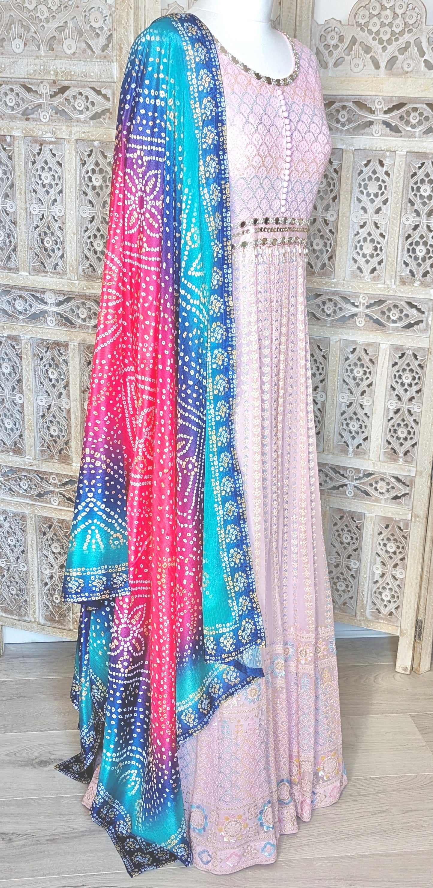 Threadwork & Bandhani Contrast Gown (14-16)