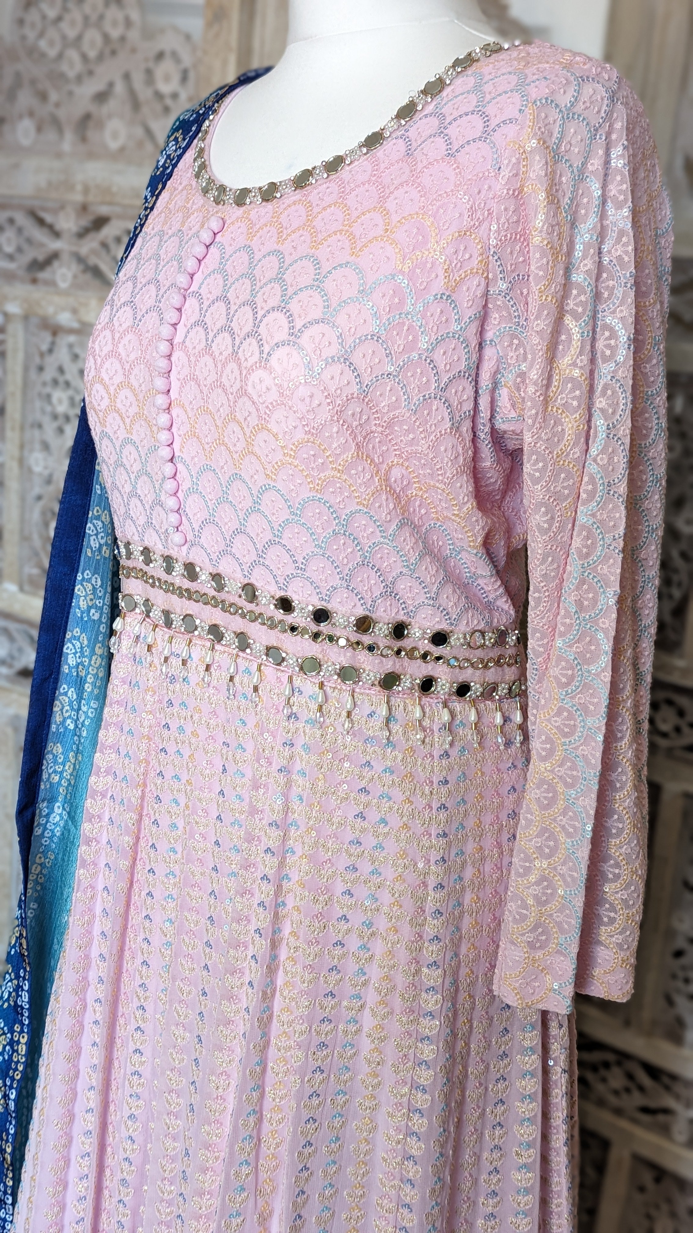 Threadwork & Bandhani Contrast Gown (14-16)