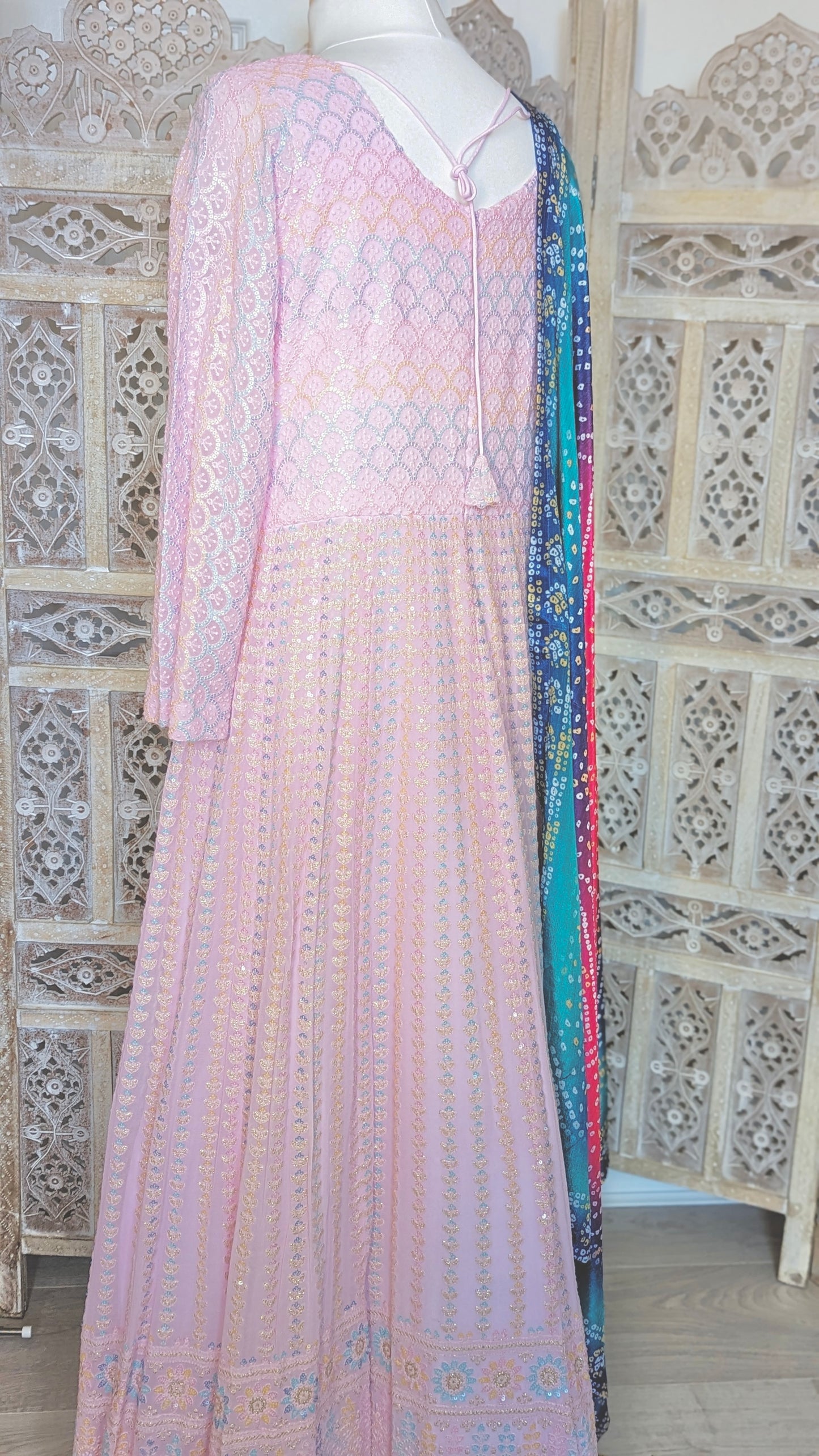 Threadwork & Bandhani Contrast Gown (14-16)