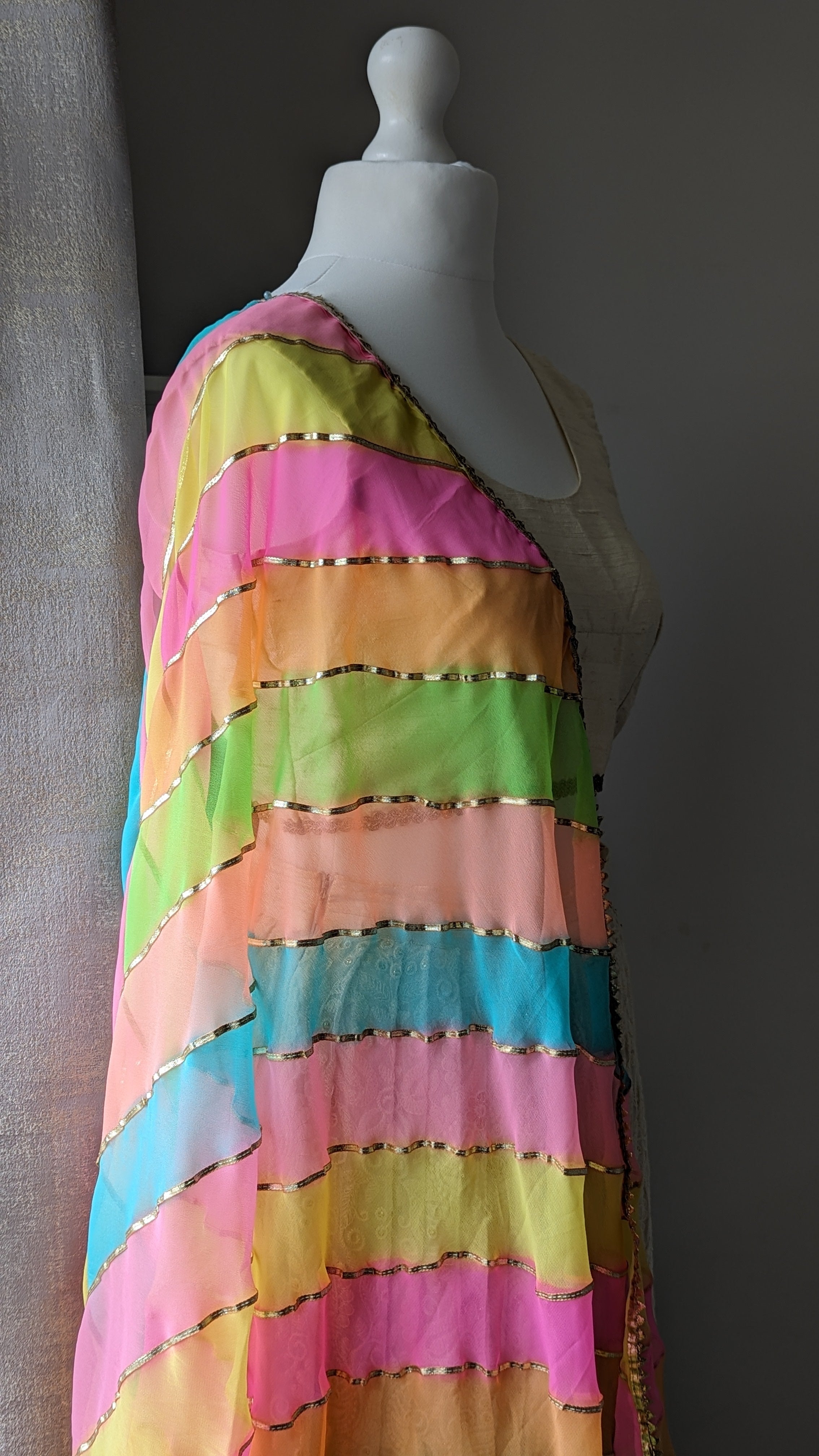 Multicolour Pastel Dupatta with gota pati