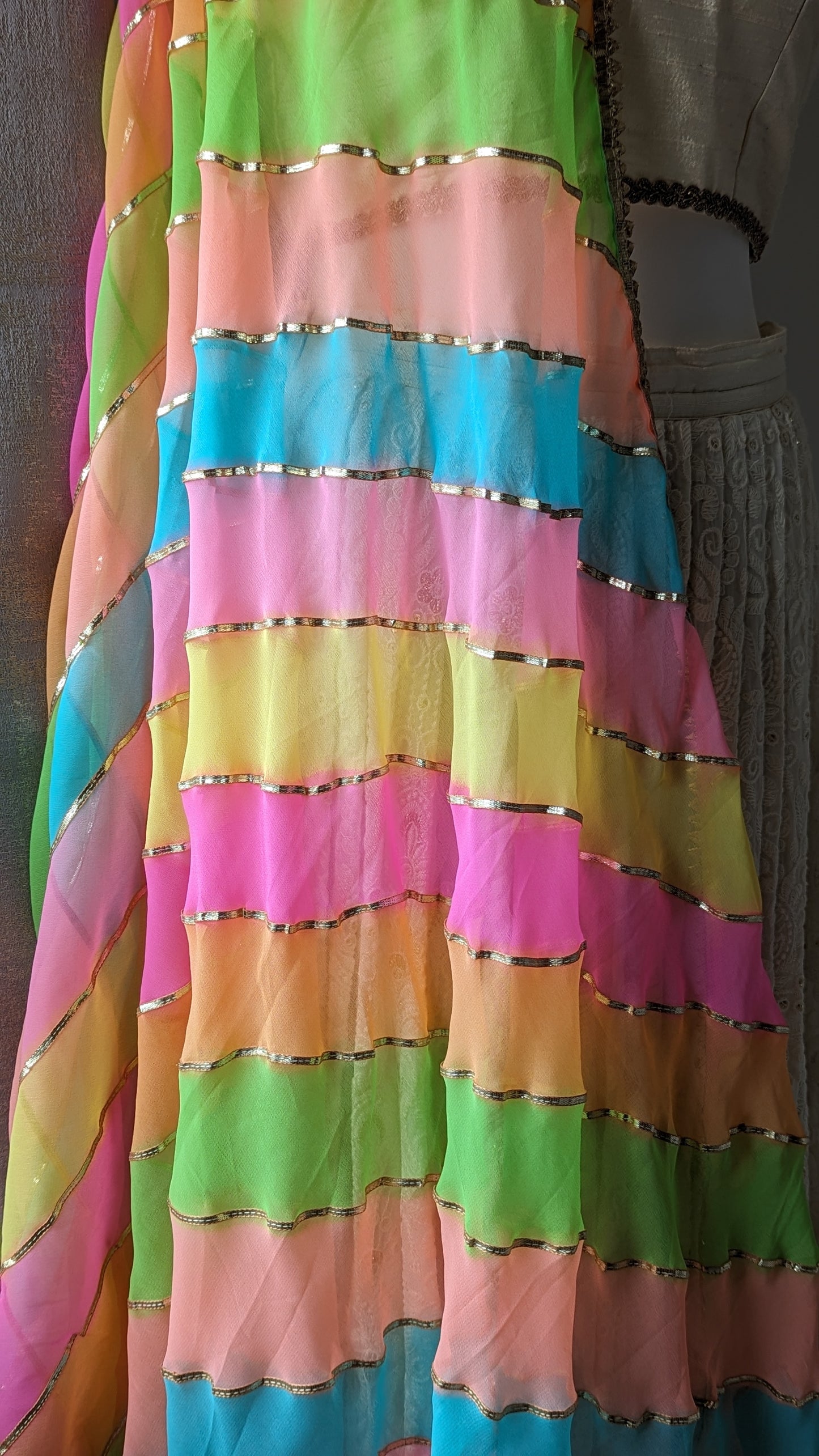 Multicolour Pastel Dupatta with gota pati