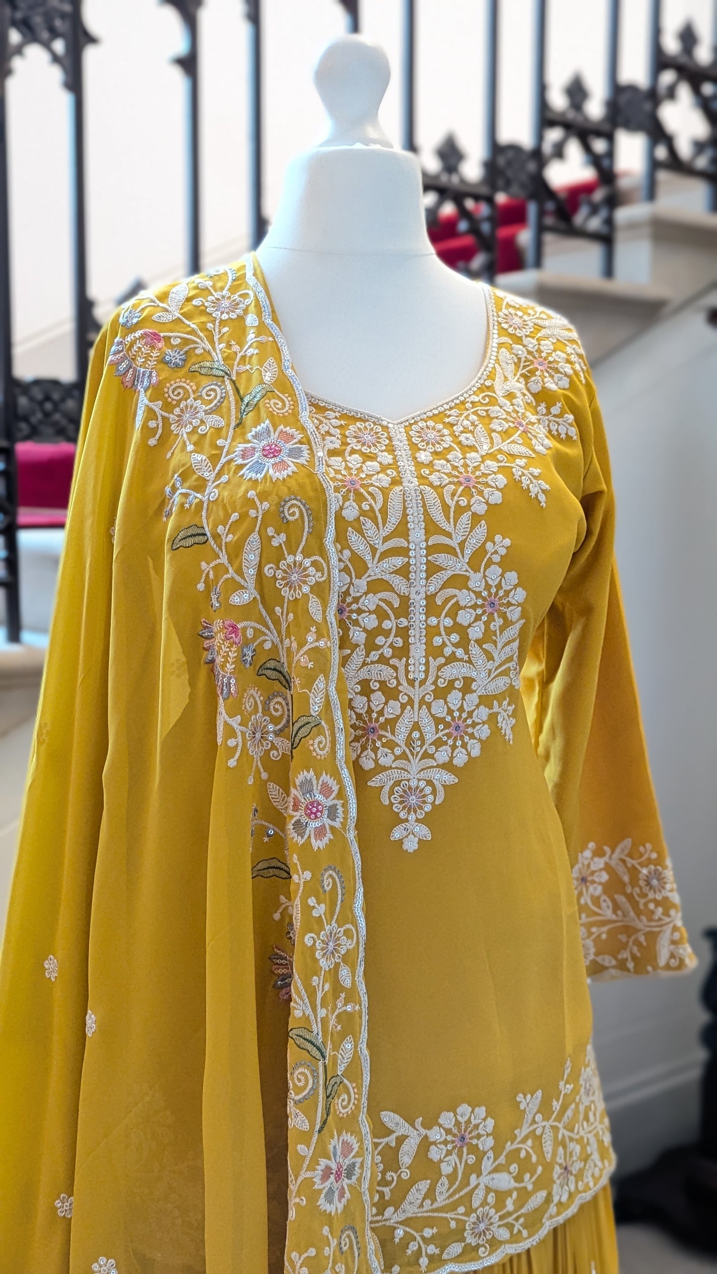 Yellow Long Blouse Lehenga Set (16-18)