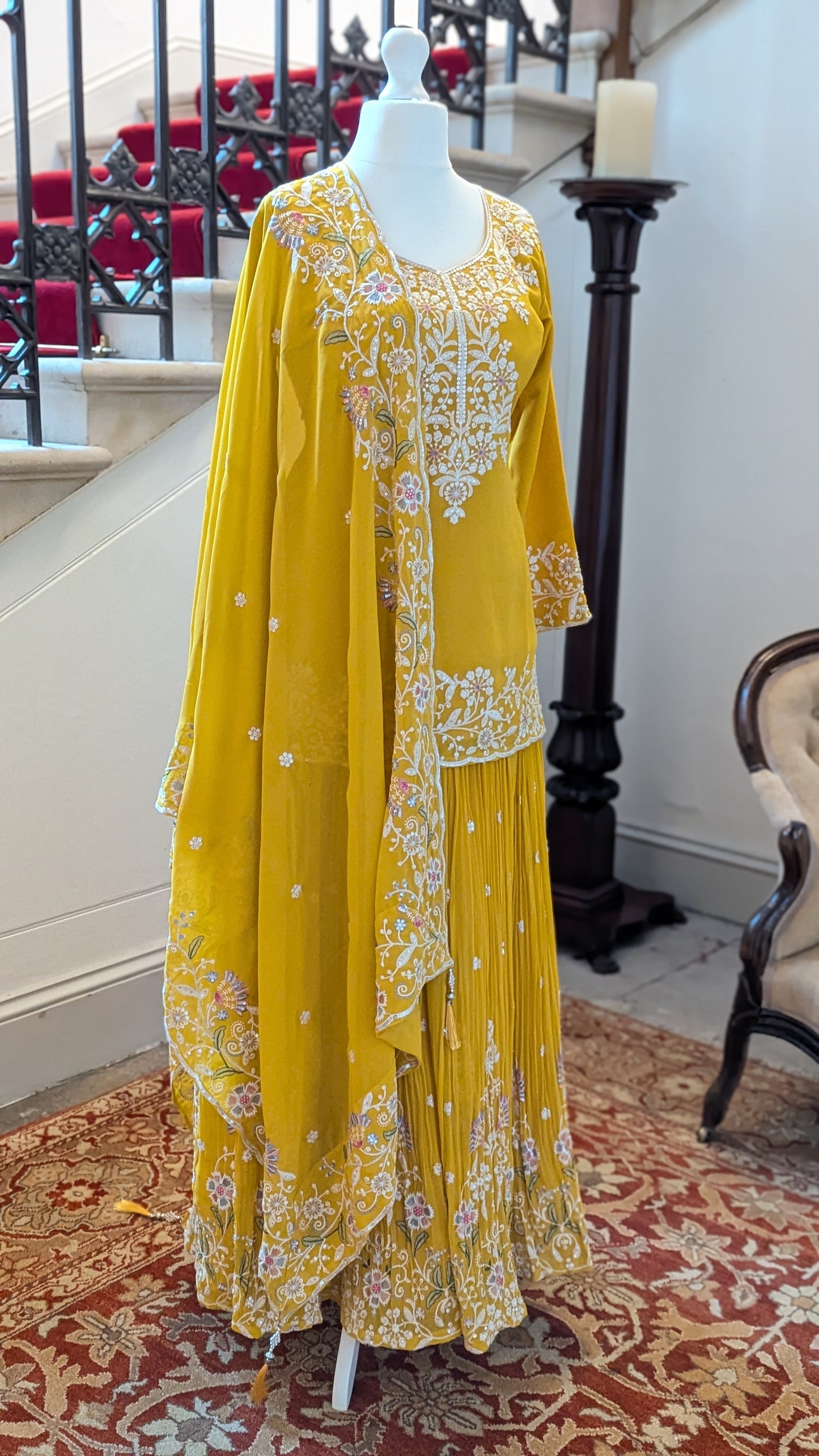 Yellow Long Blouse Lehenga Set (16-18)