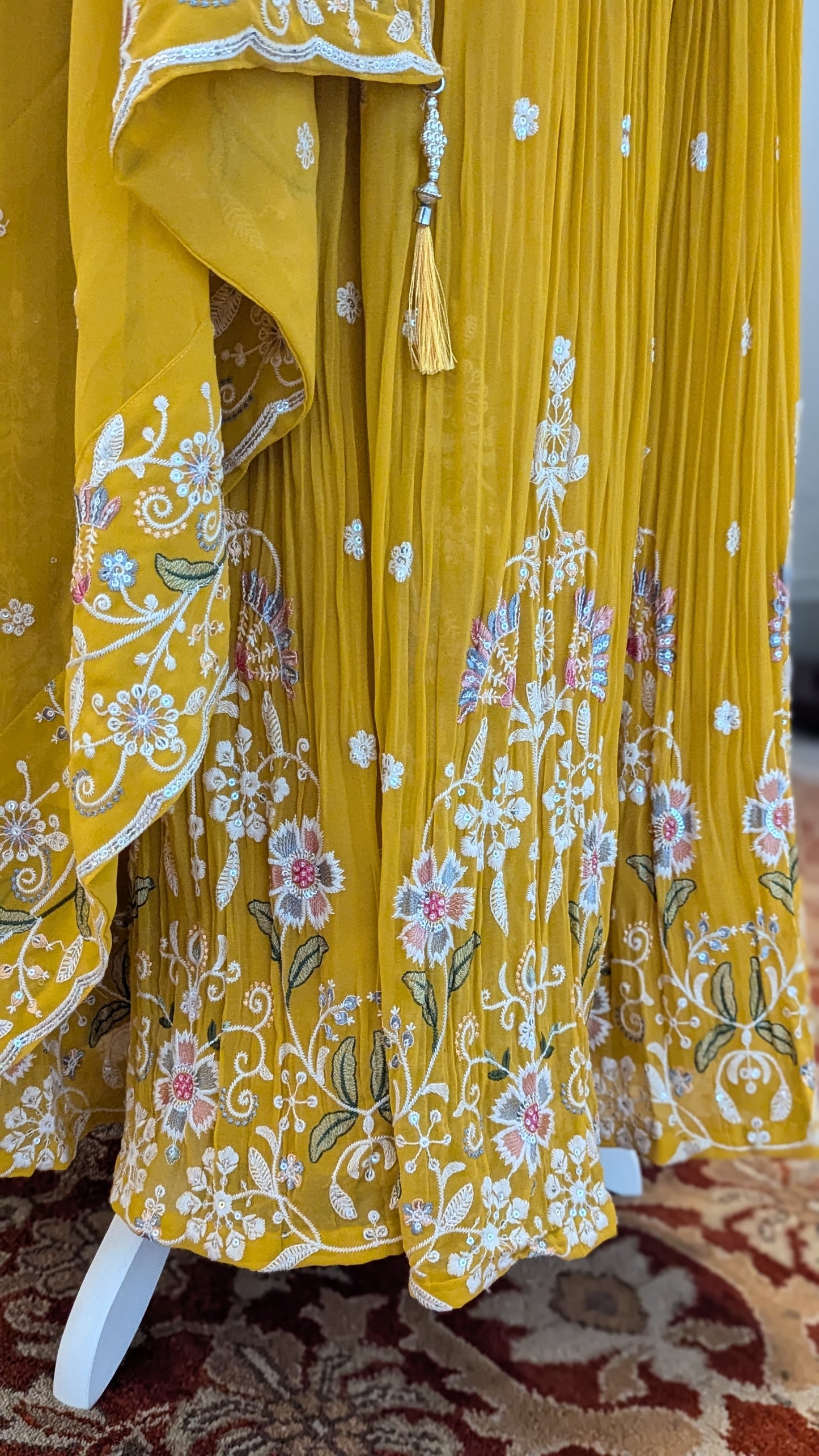 Yellow Long Blouse Lehenga Set (16-18)