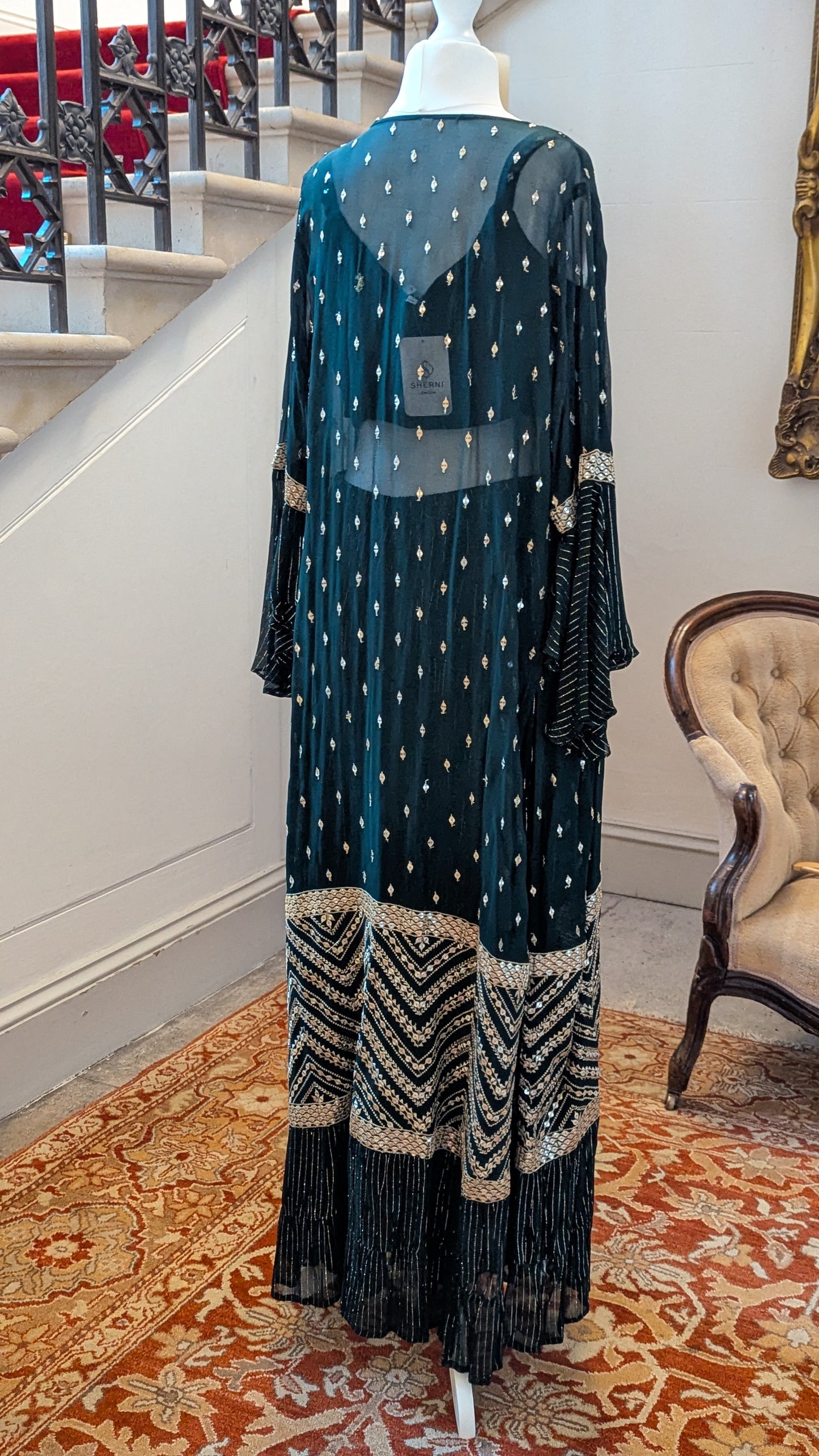 Forest Green Indo-Western Sharara Set (14-16)