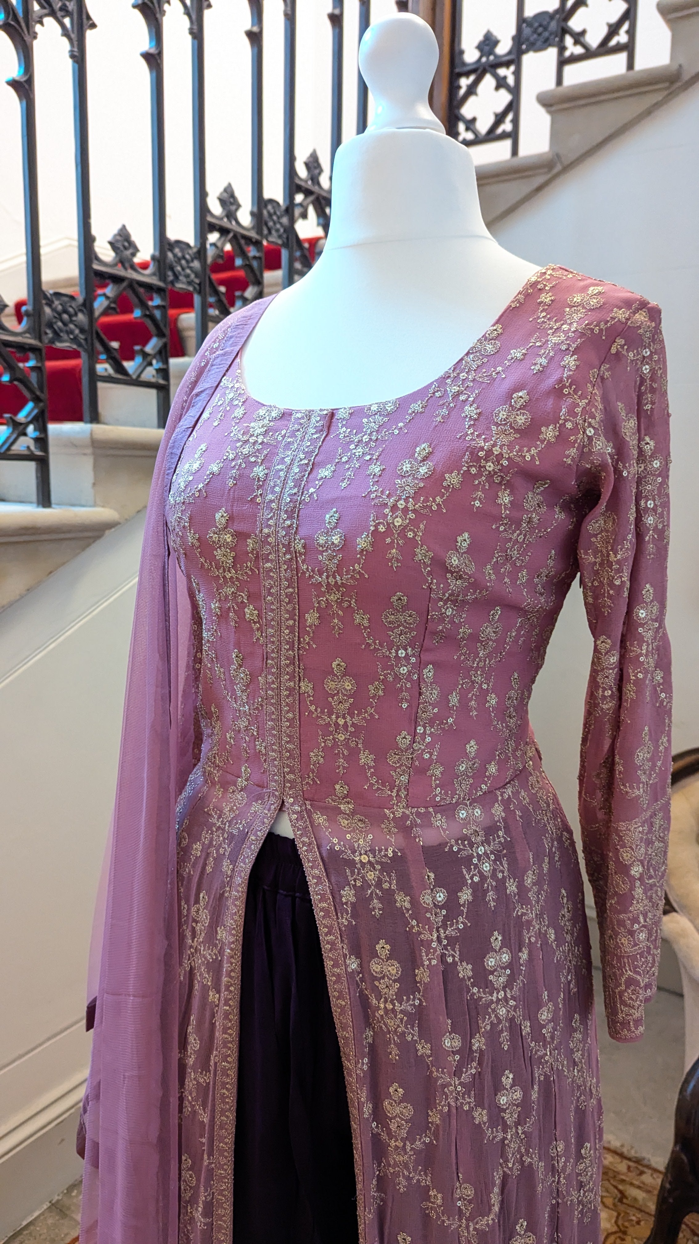 Lilac/Burgundy Ombre Sharara Jacket Set (12-14)