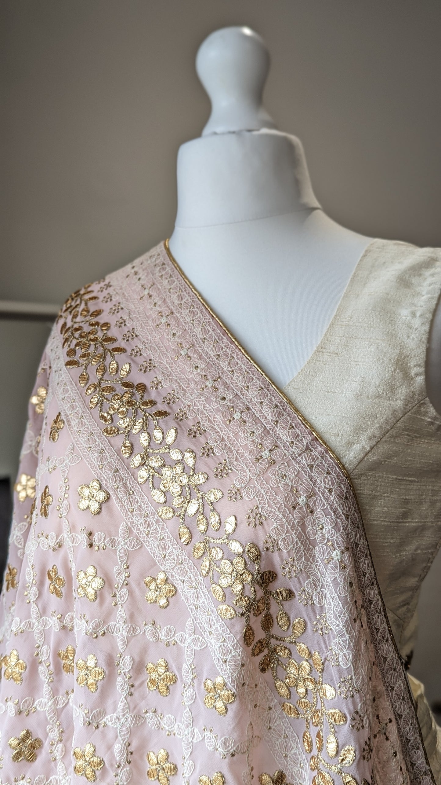 Chikankari Gota Pati Dupatta (Shawl) - Pink