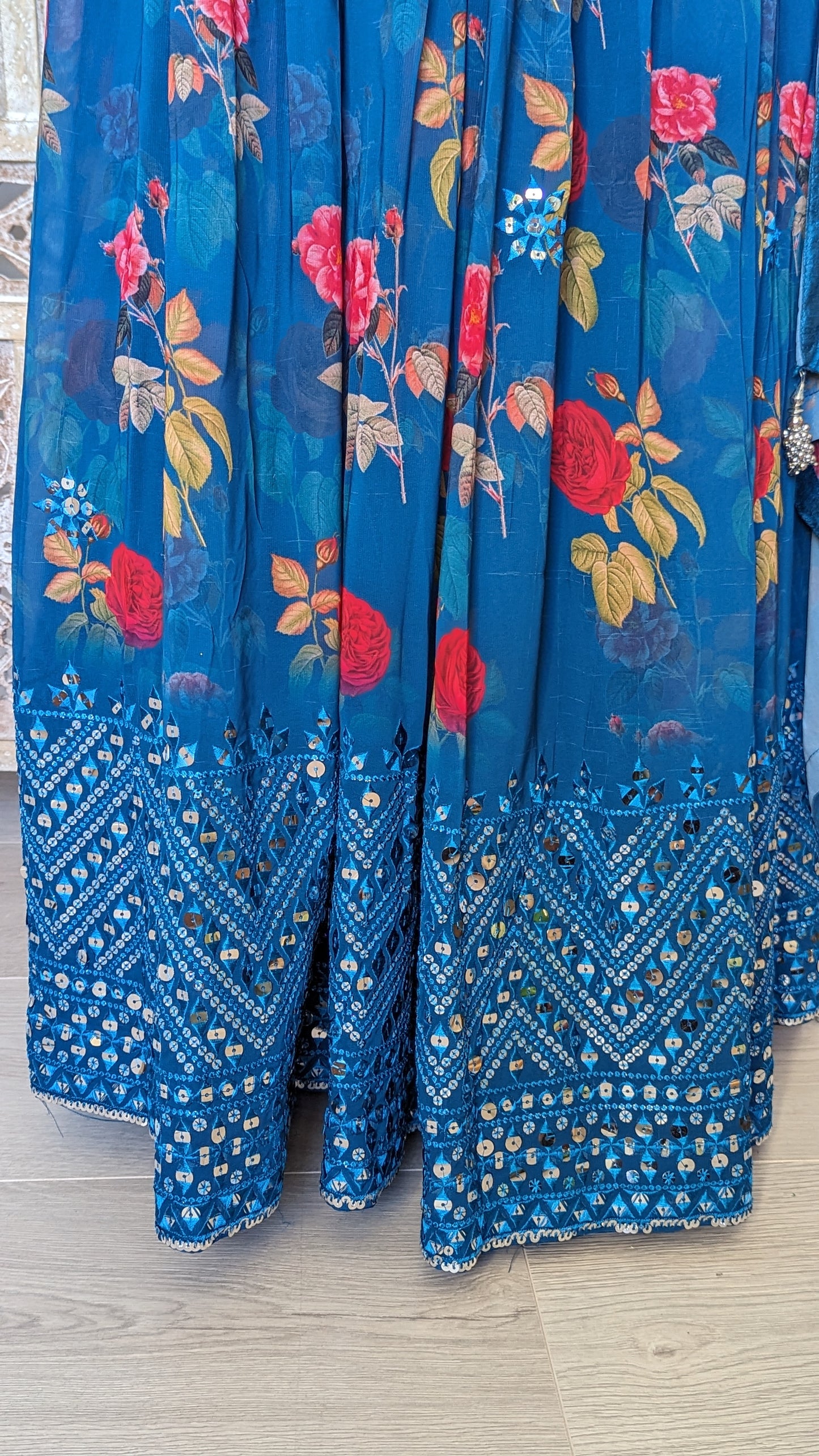 Blue Floral Lehenga (12-14)