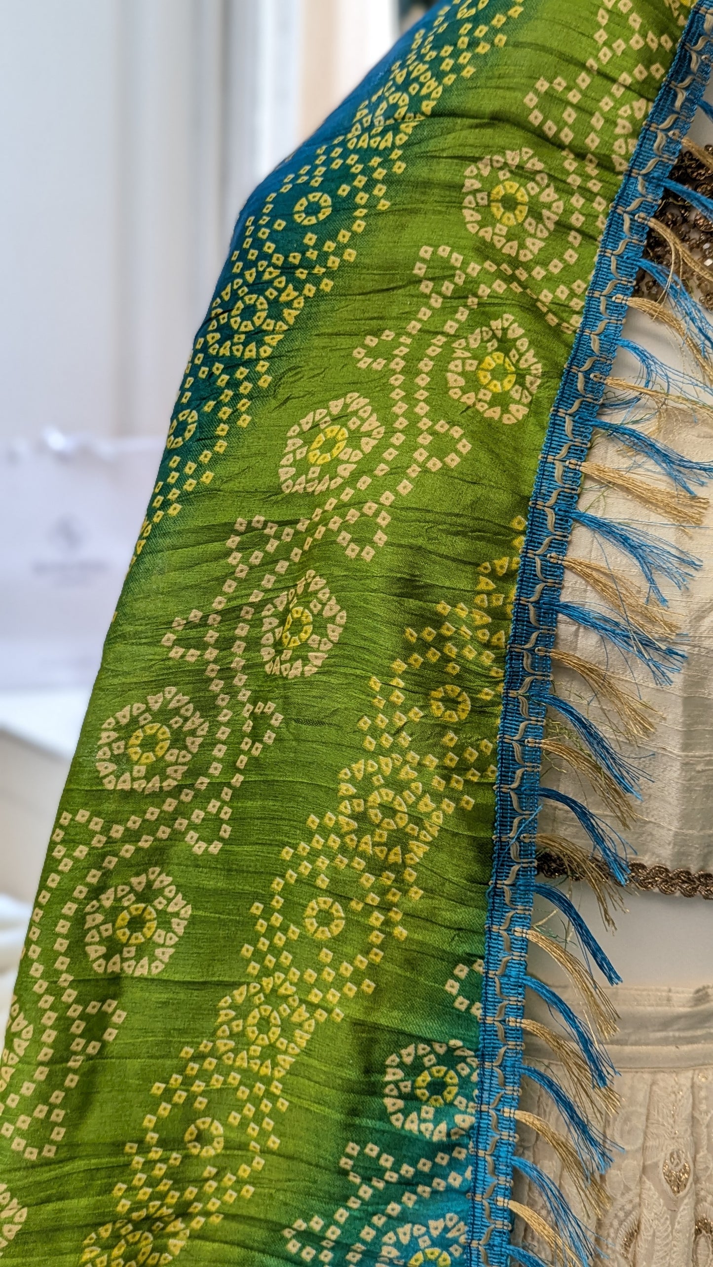 Blue & Green Bandhani dupatta