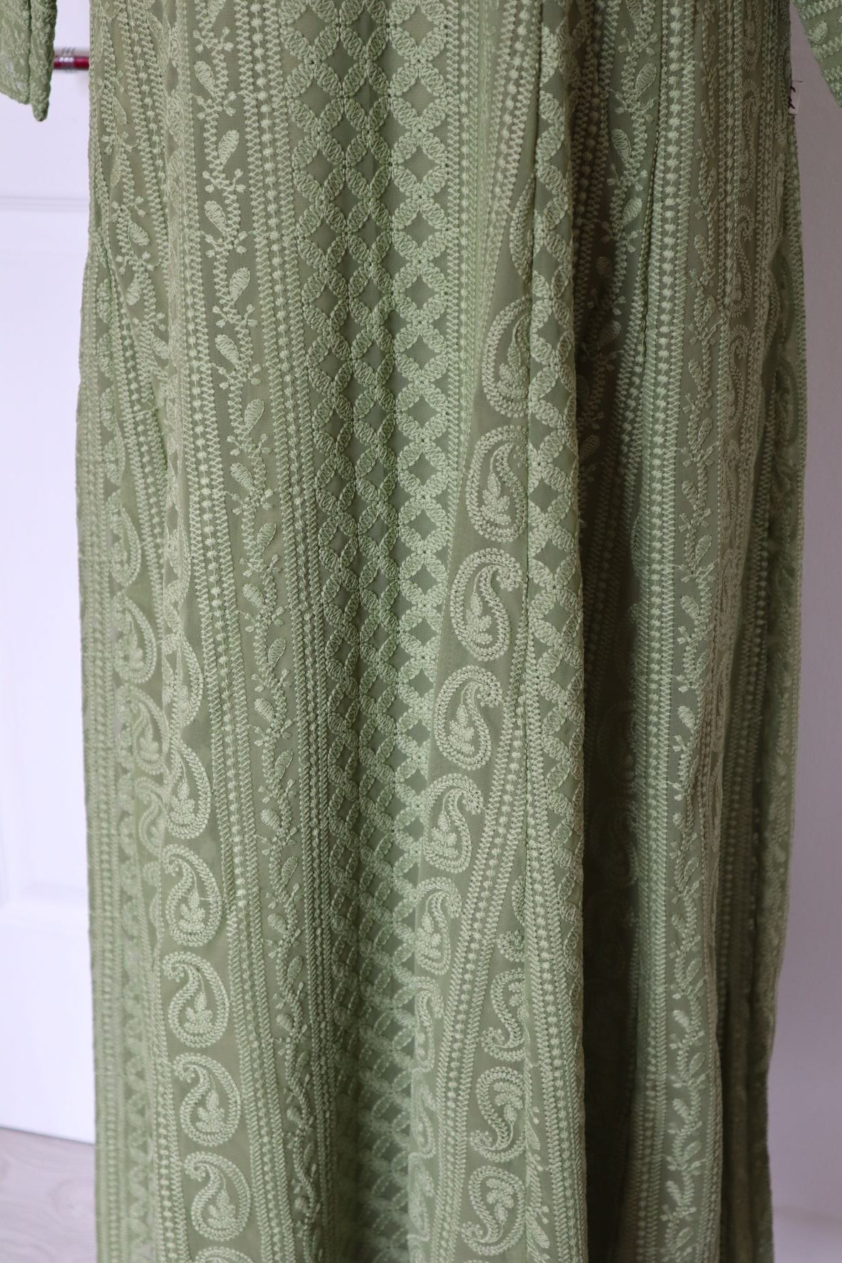 Olive Chikankari A-Line Kurti Sizes 8-22