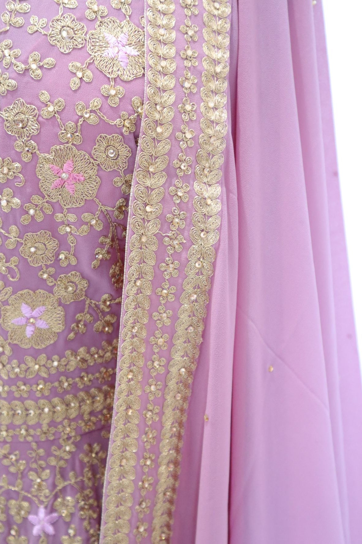 Mauve and Gold Floral Gown (8-10)