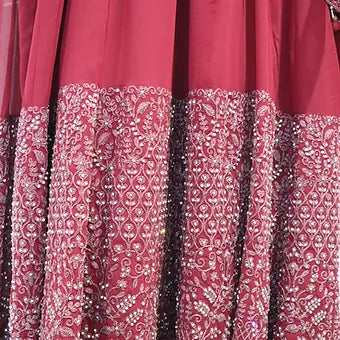 Burgundy & Silver Gown (14-16)