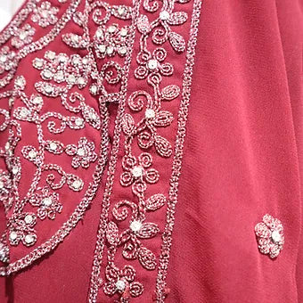 Burgundy & Silver Gown (14-16)