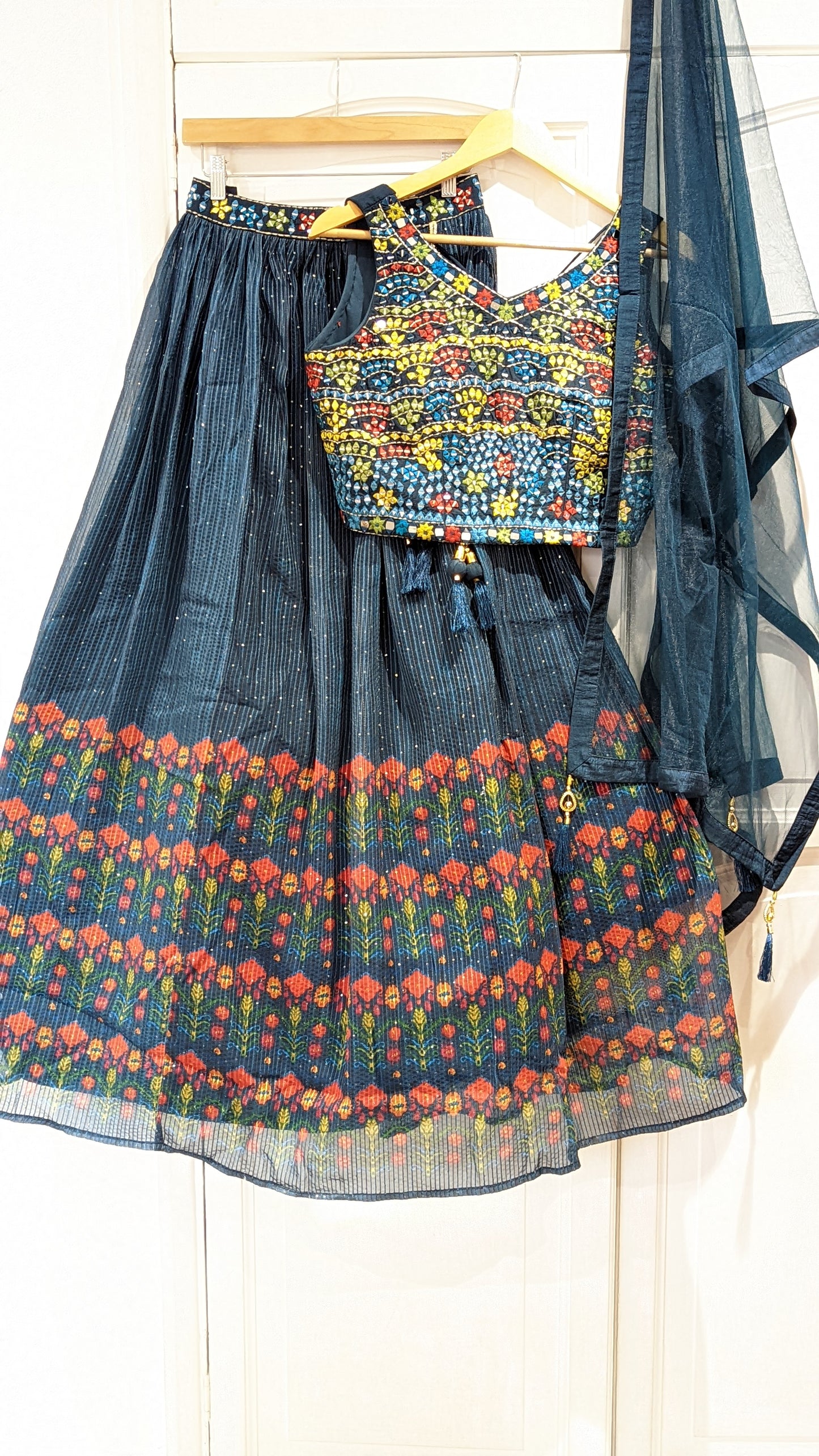 Blue Floral Lehenga (8-10)