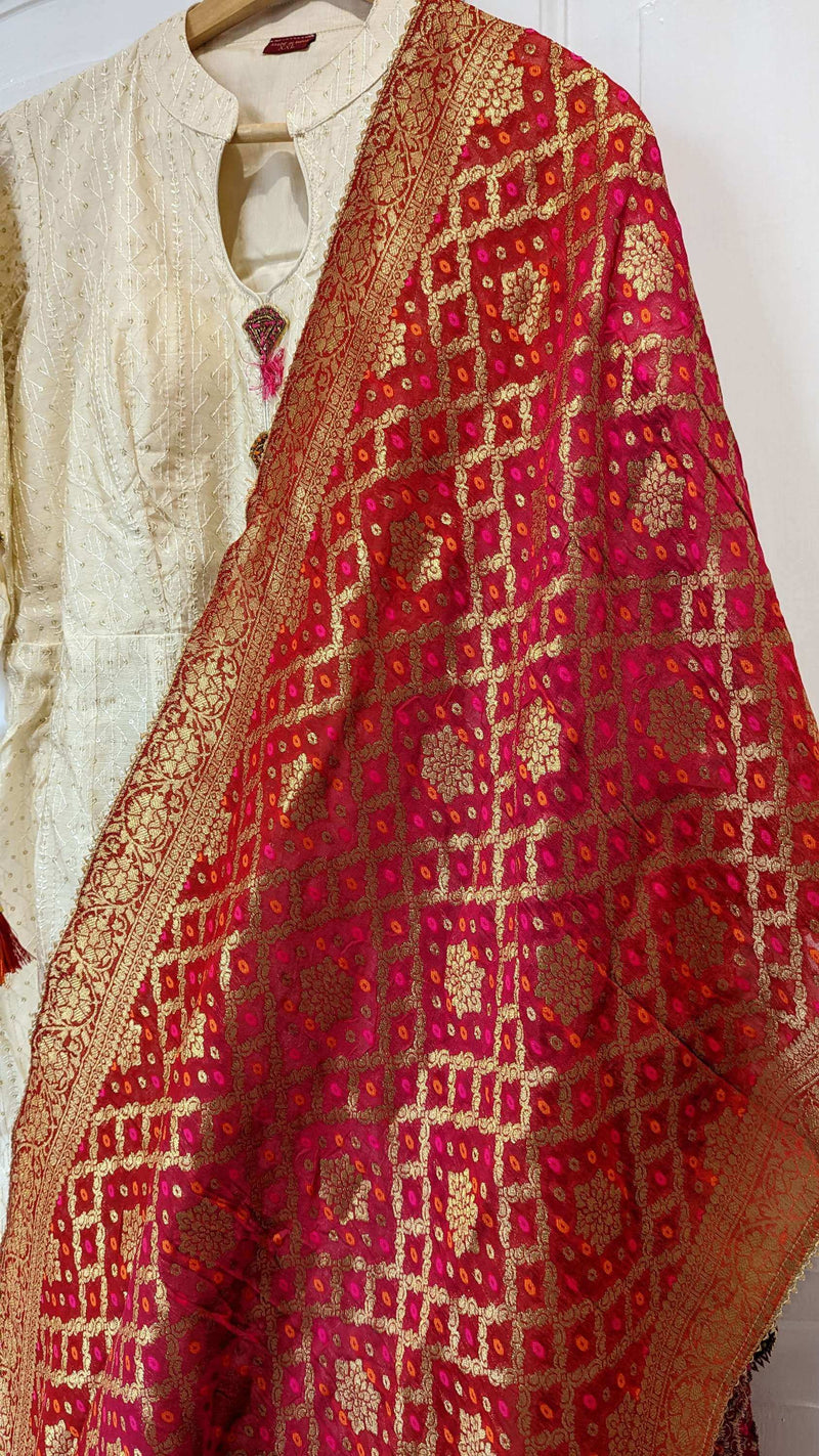 Anarkali with Multicoloured Benarsi Shawl (multiple sizes available)