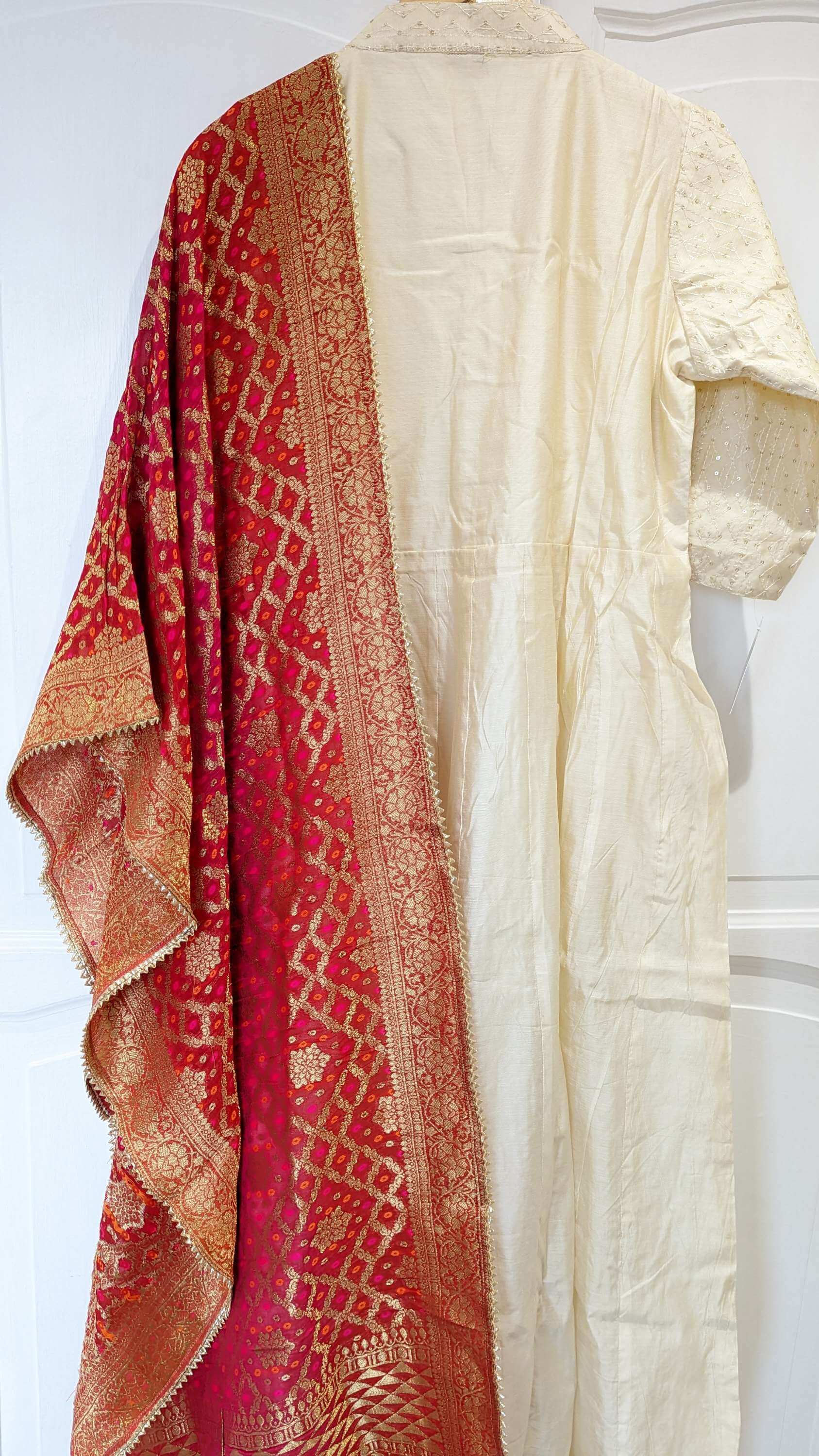 Anarkali with Multicoloured Benarsi Shawl (multiple sizes available)