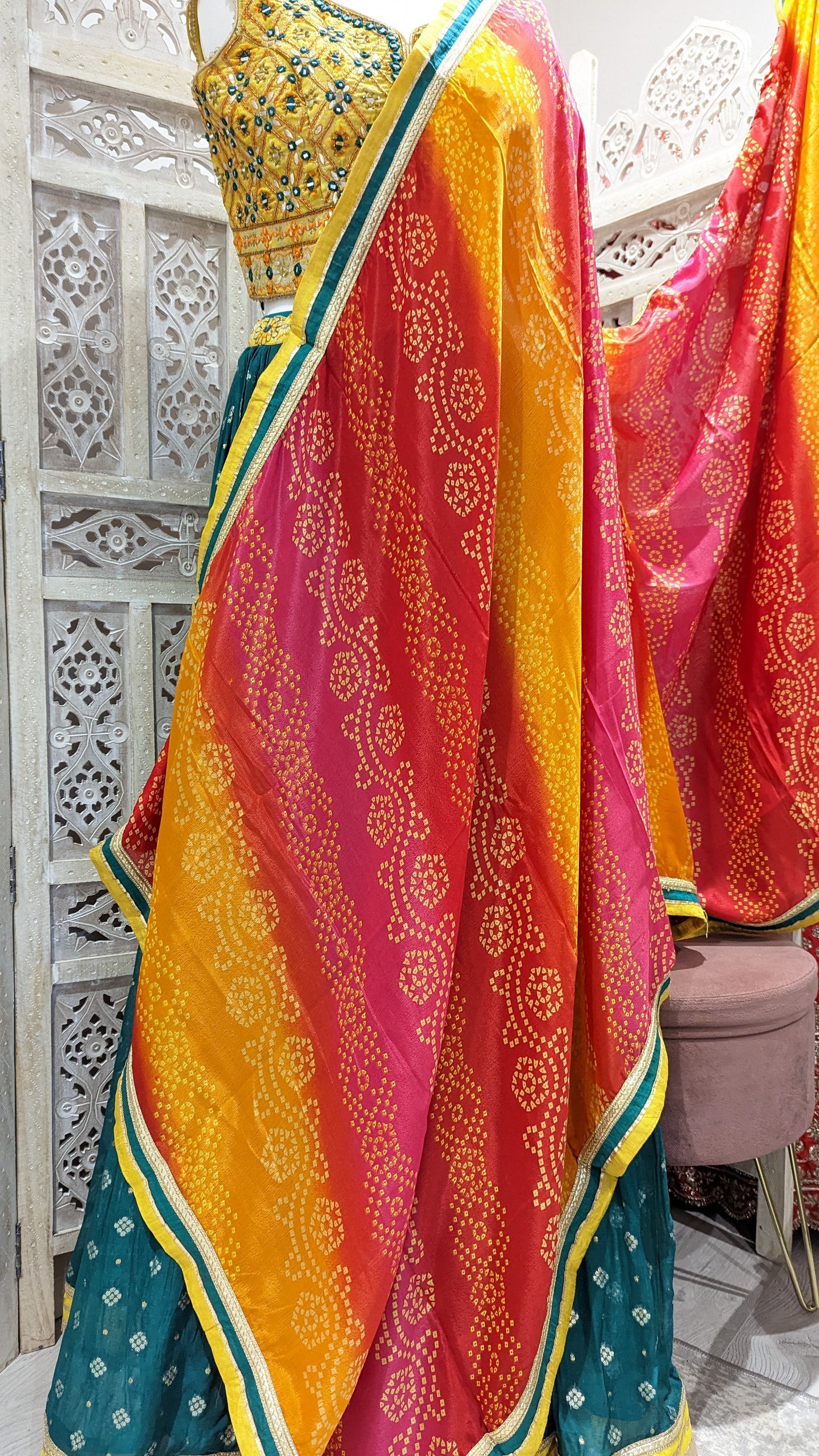 Bright Bandhani Lehenga (10-12)