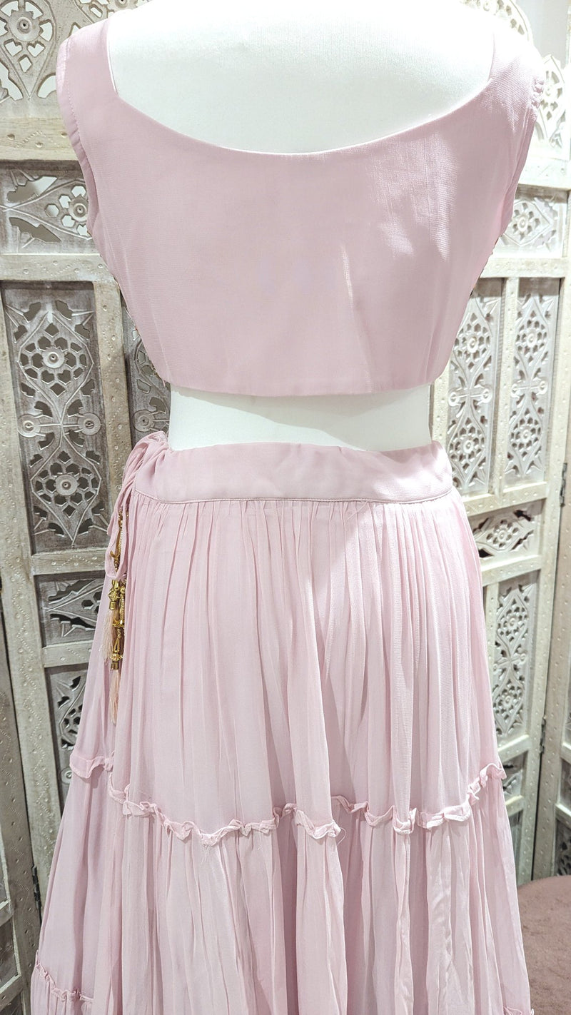 Pink Crop Top & Jacket Lehenga Set. Size 8-10 (Bust 38")