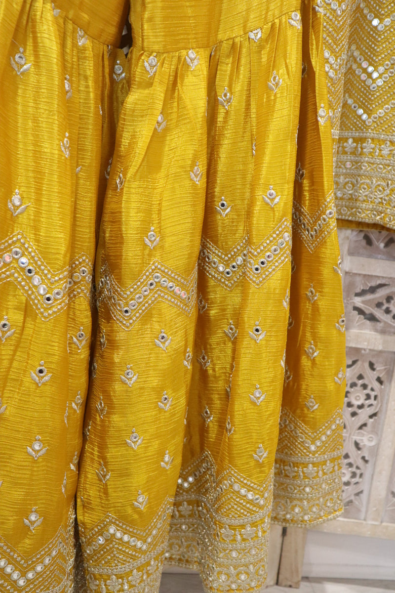 Yellow Gharara Suit Set Size 10-12 (bust 40”)