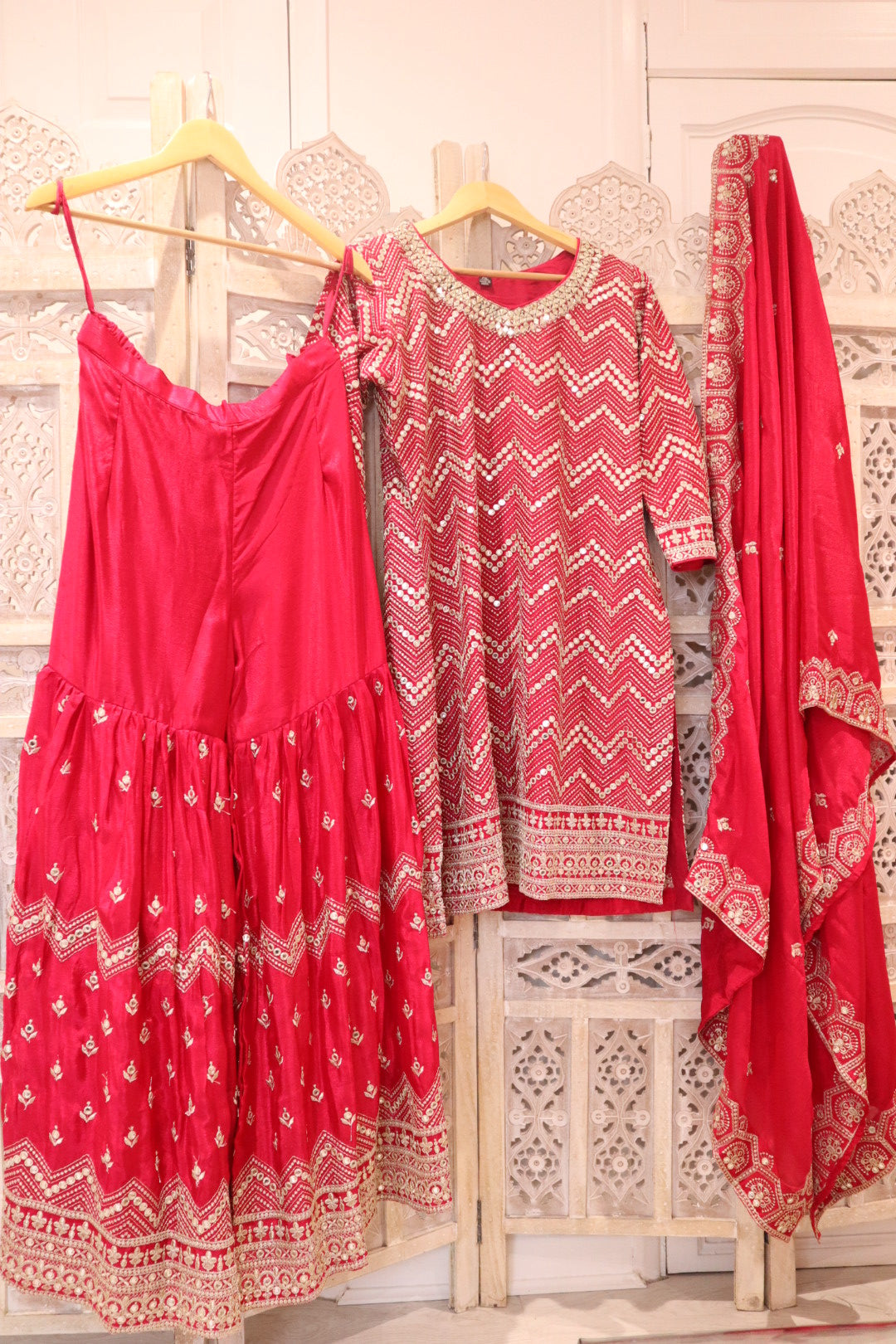 Rani Pink Gharara Suit Set (16-18)