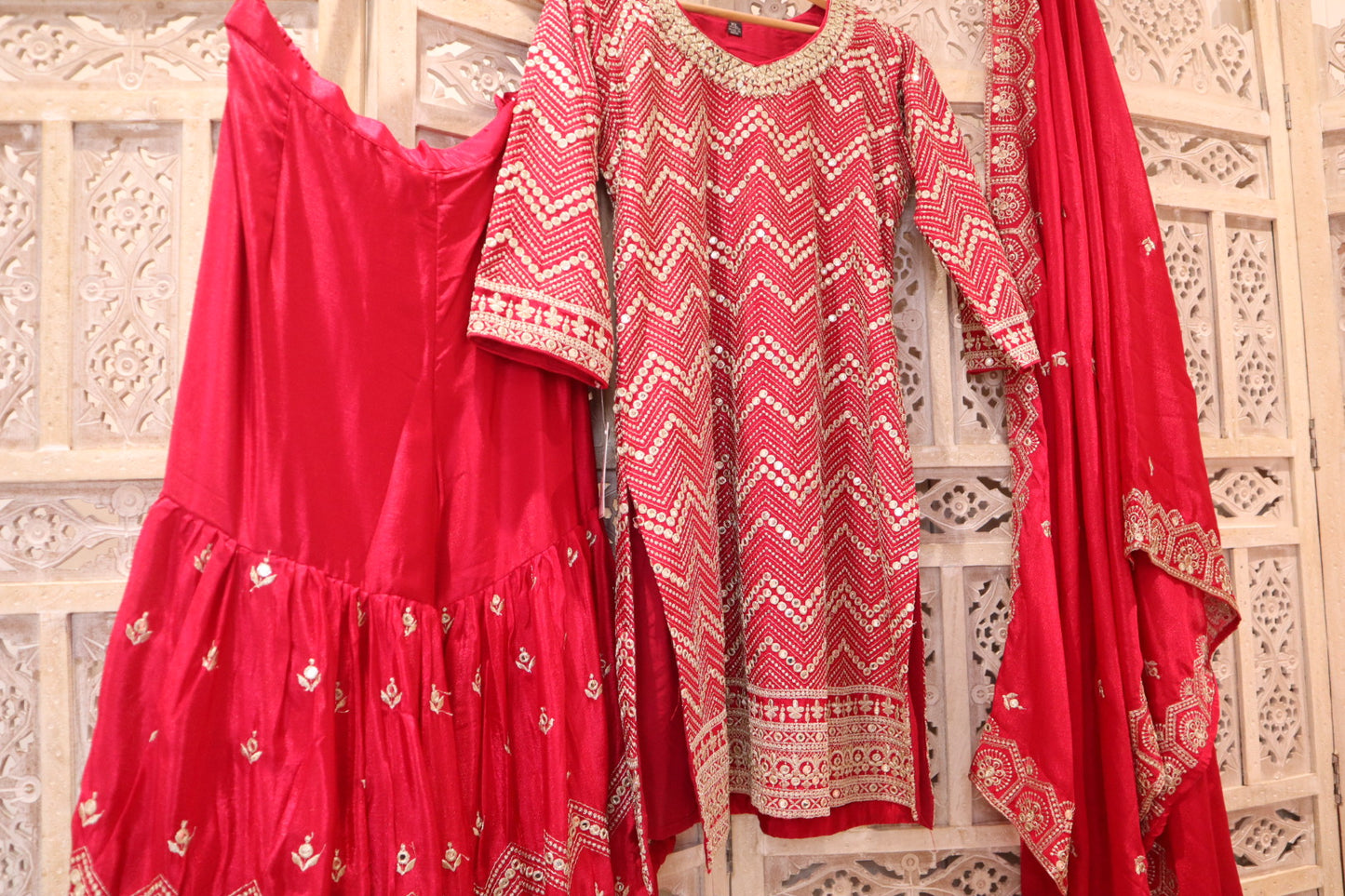 Rani Pink Gharara Suit Set (16-18)